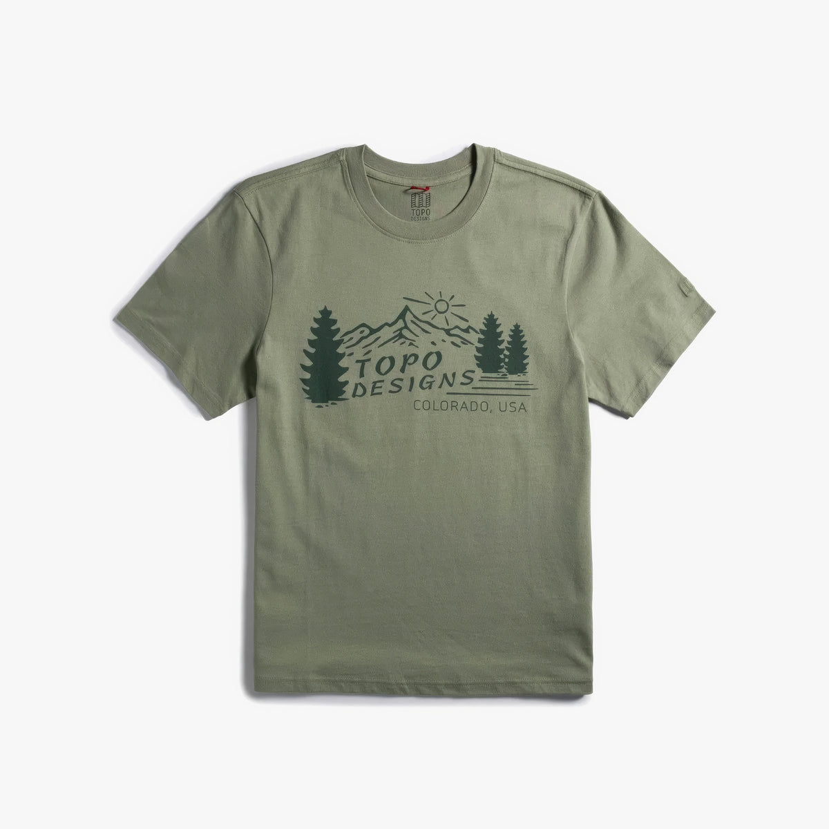 Mountain Scene Tee Erkek Tshirt | Oil Green