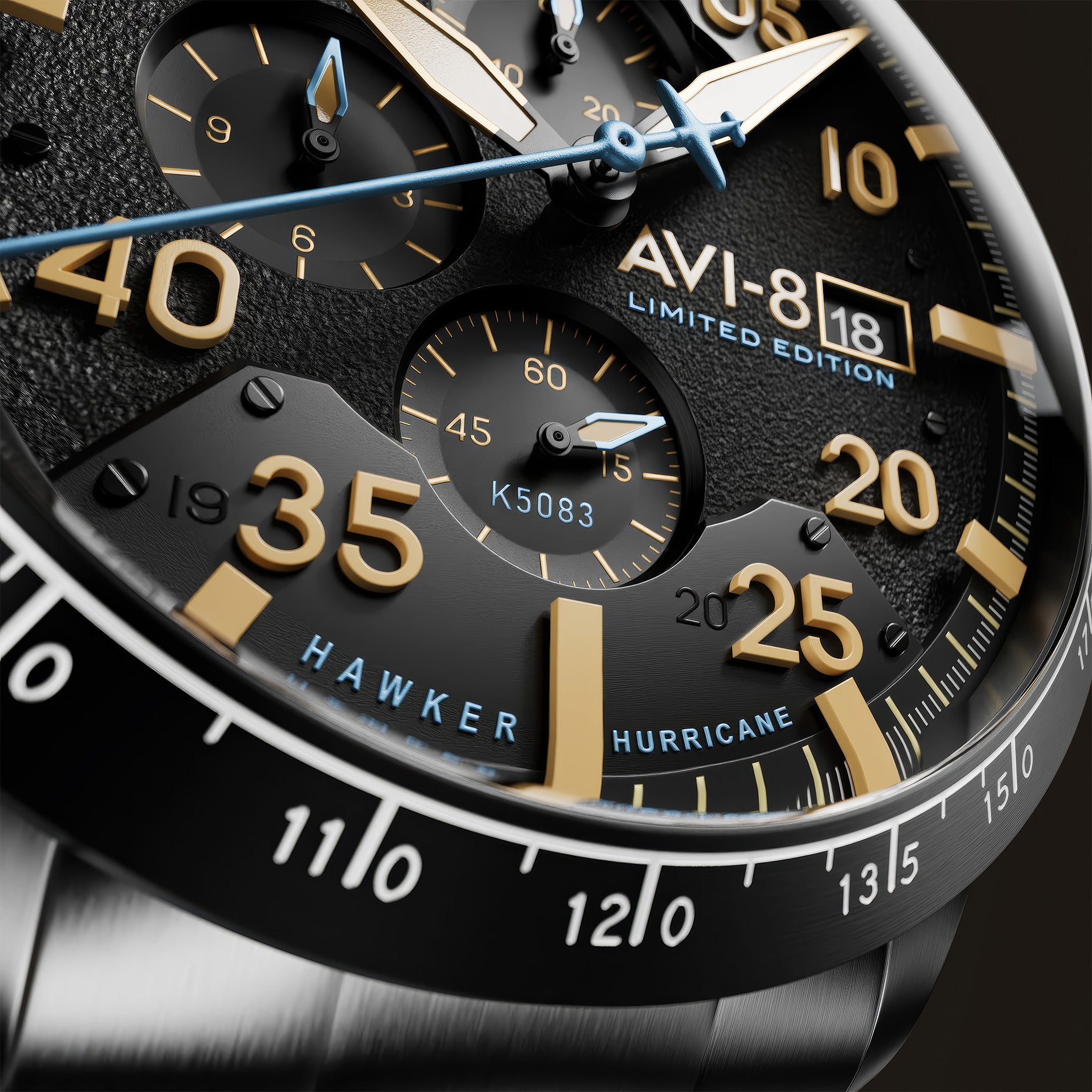 Hawker Hurricane 90th Anniversary Chronograph Limited Edition | 45 mm | Thunder Black