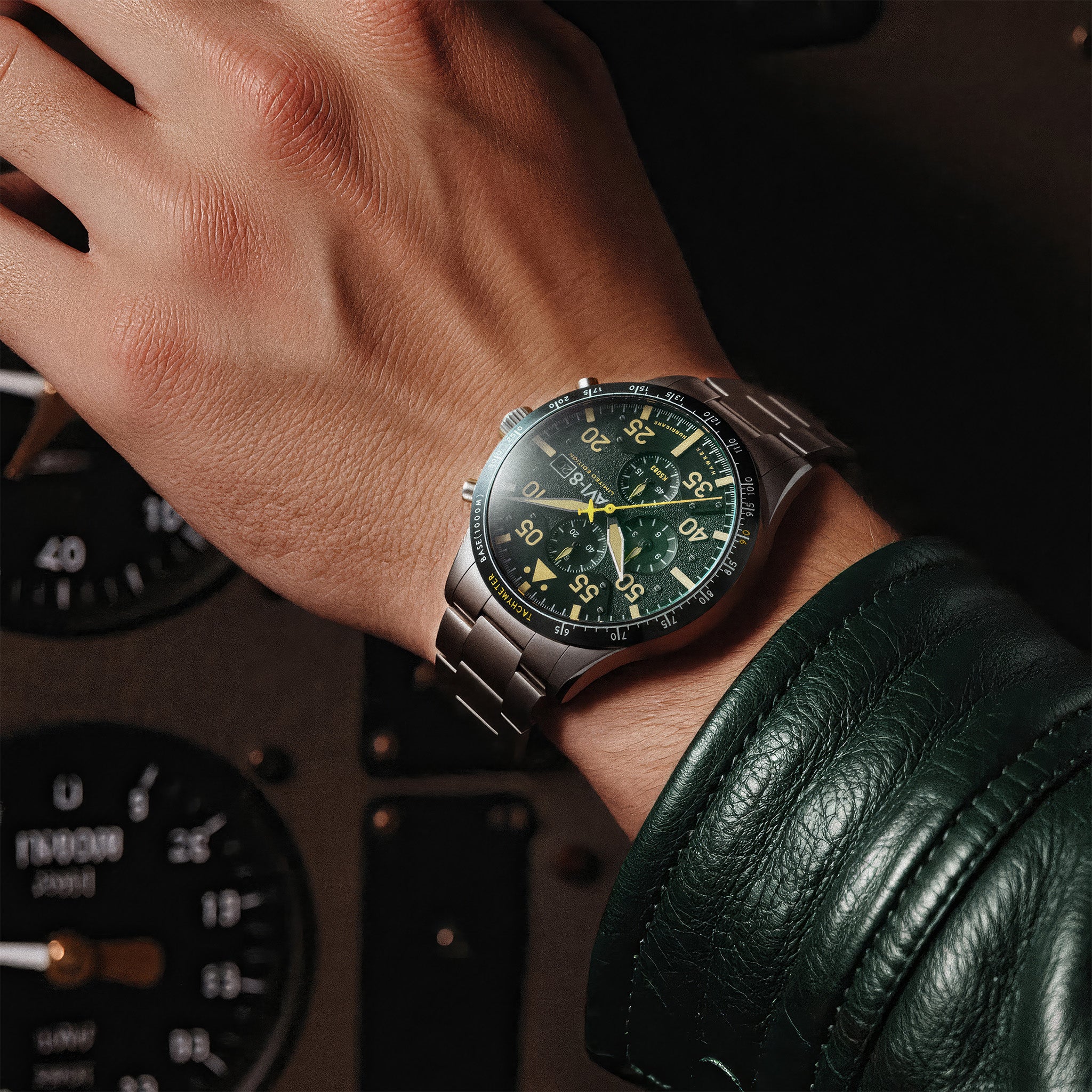 Hawker Hurricane 90th Anniversary Chronograph Limited Edition | 45 mm | Tarmac Green