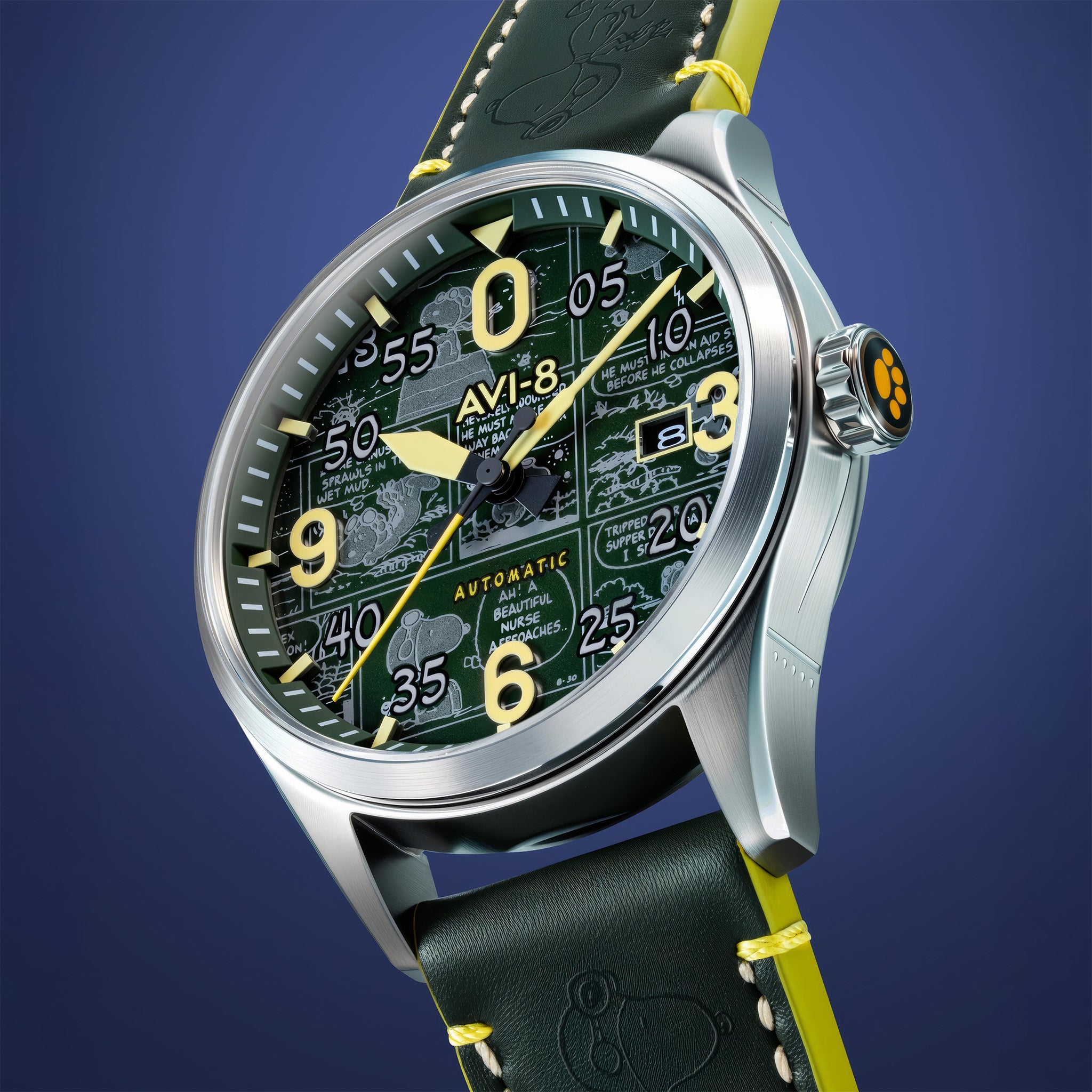 Spitfire Smith Automatic Peanuts Snoopy Flying Ace Limited Edition | 42 mm | Aviator Green