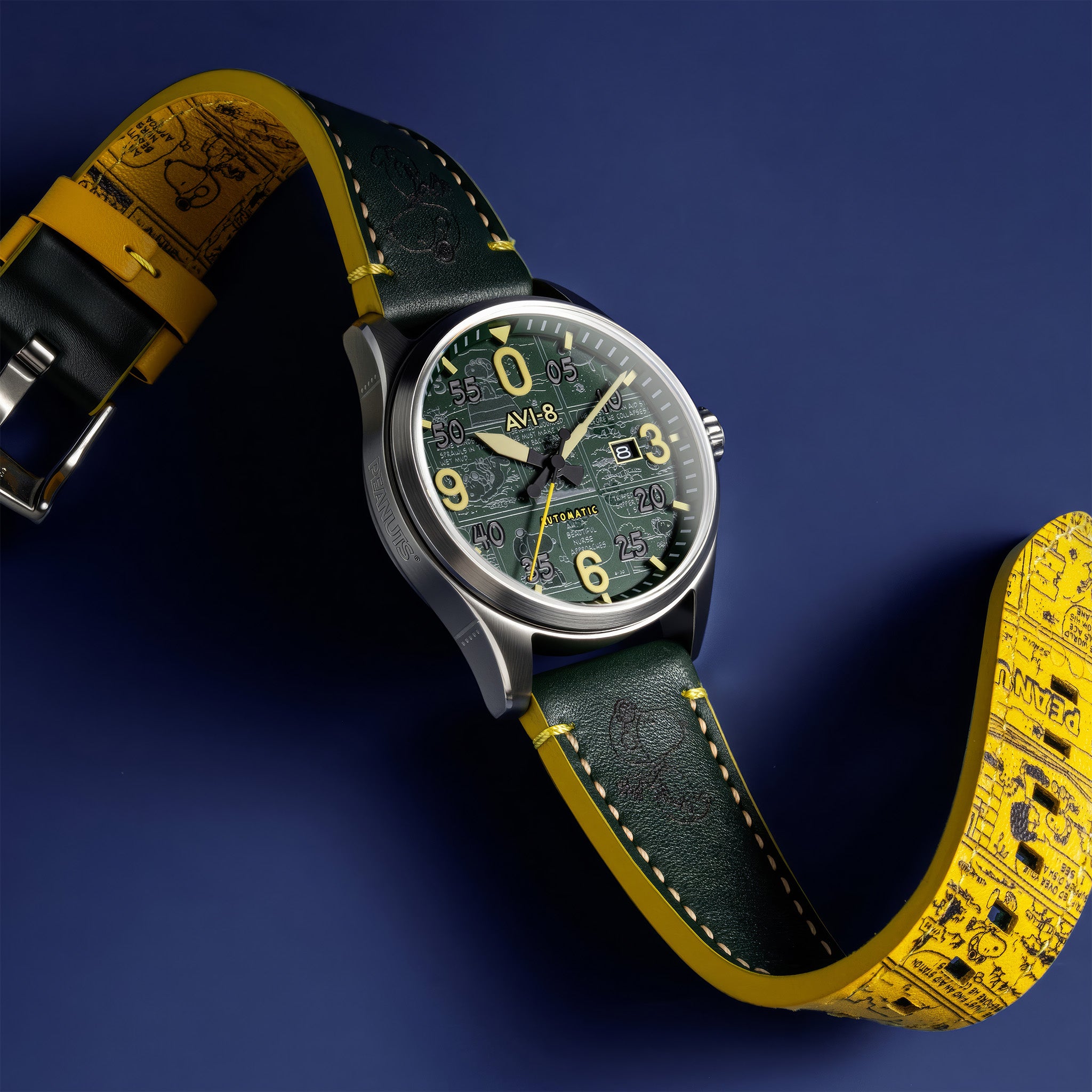 Spitfire Smith Automatic Peanuts Snoopy Flying Ace Limited Edition | 42 mm | Aviator Green