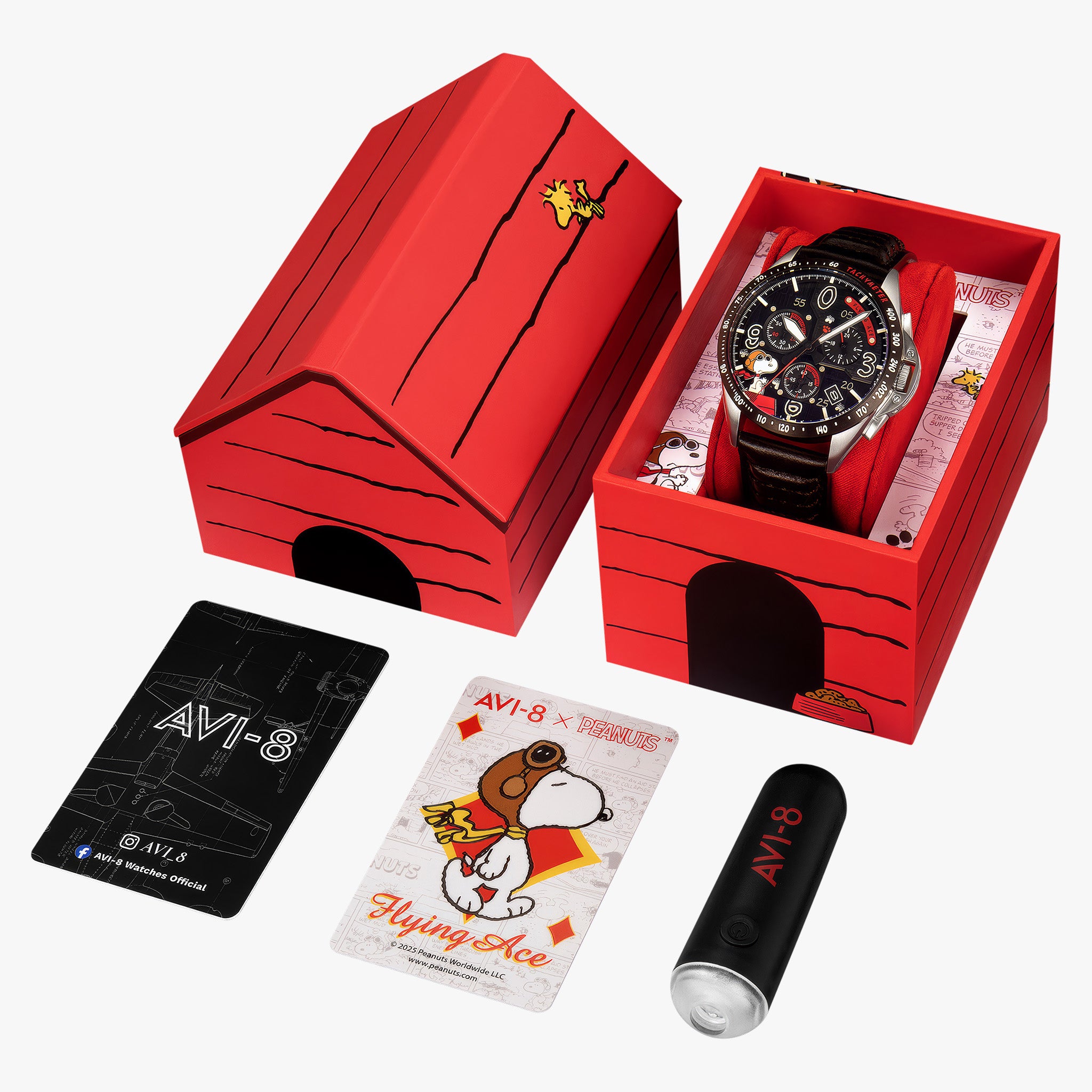 P-51 Mustang Blakeslee Chronograph Peanuts Snoopy Flying Ace Limited Edition | 43 mm | Biplane Black
