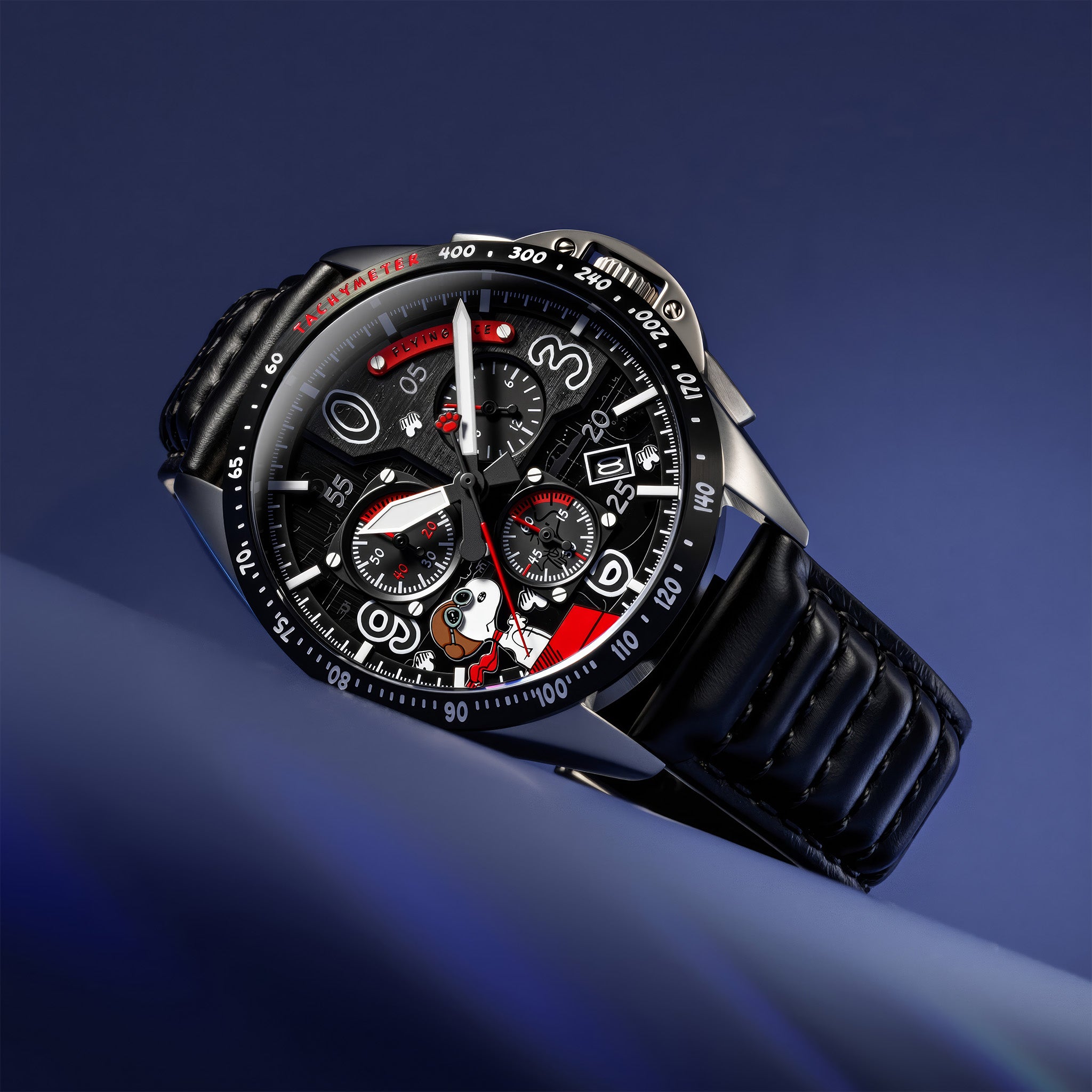 P-51 Mustang Blakeslee Chronograph Peanuts Snoopy Flying Ace Limited Edition | 43 mm | Biplane Black