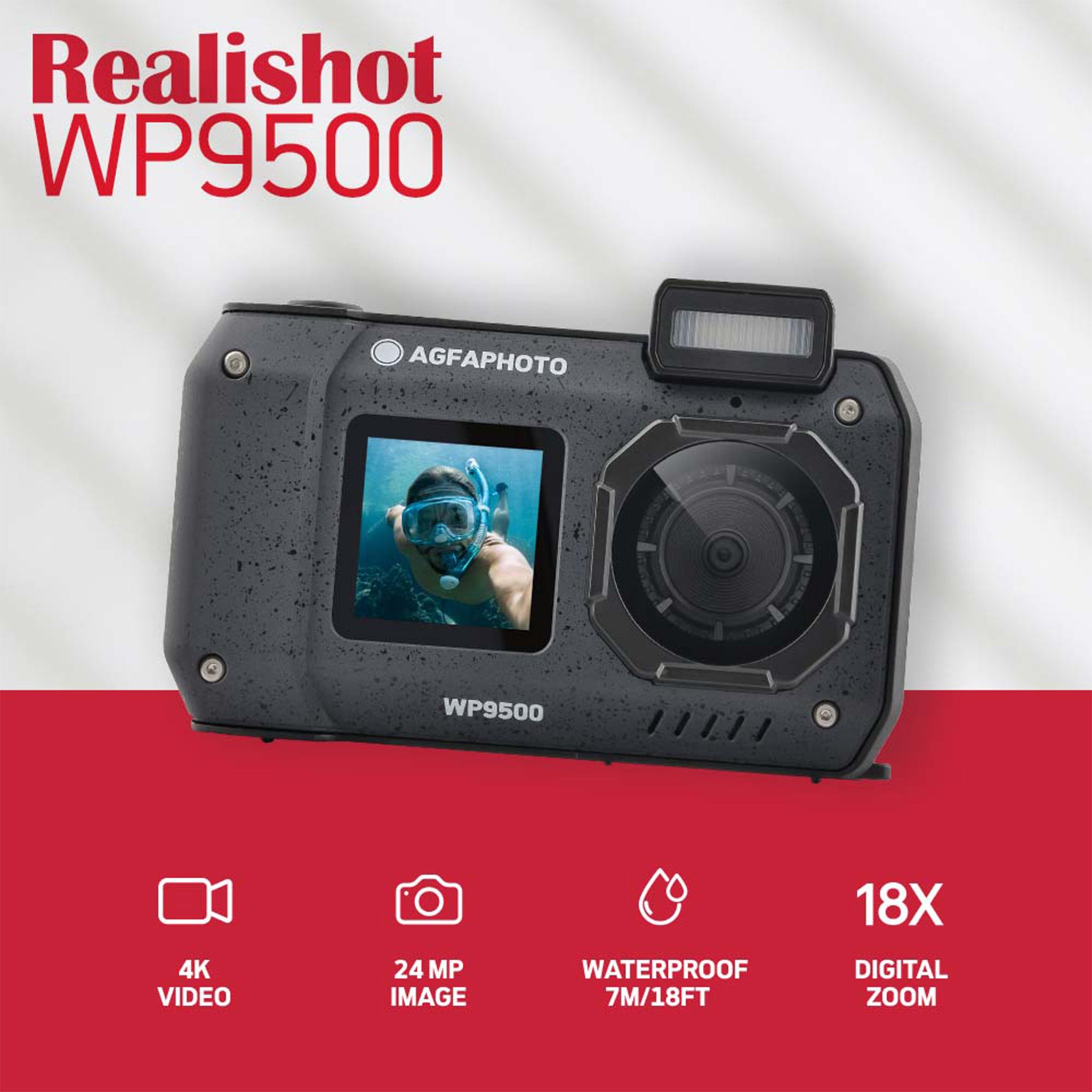 Realishot WP9500 | Su Altı Fotoğraf Makinesi | Siyah
