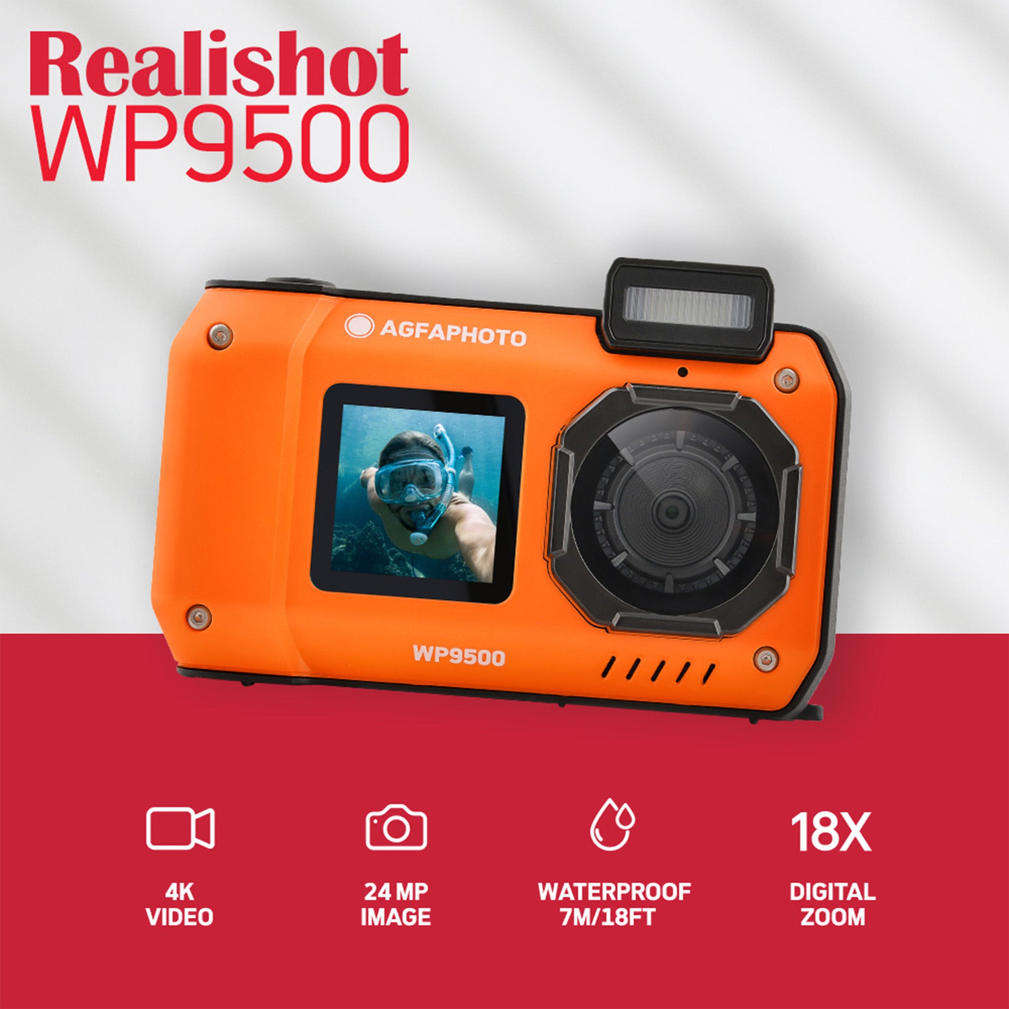 Realishot WP9500 | Su Altı Fotoğraf Makinesi | Turuncu