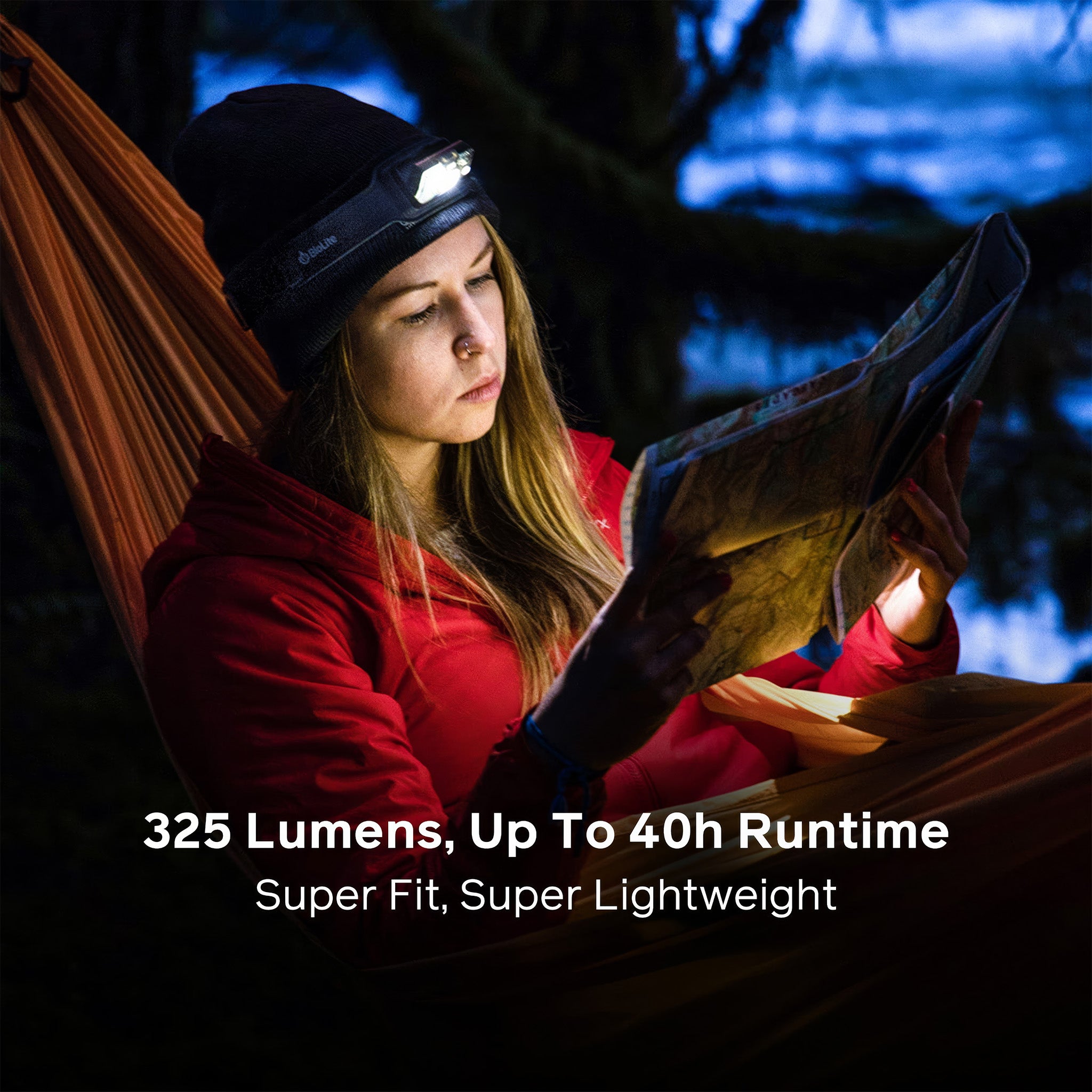 HeadLamp 325 | 325 Lümen Ultra Hafif USB Kafa Lambası | Midnight Grey