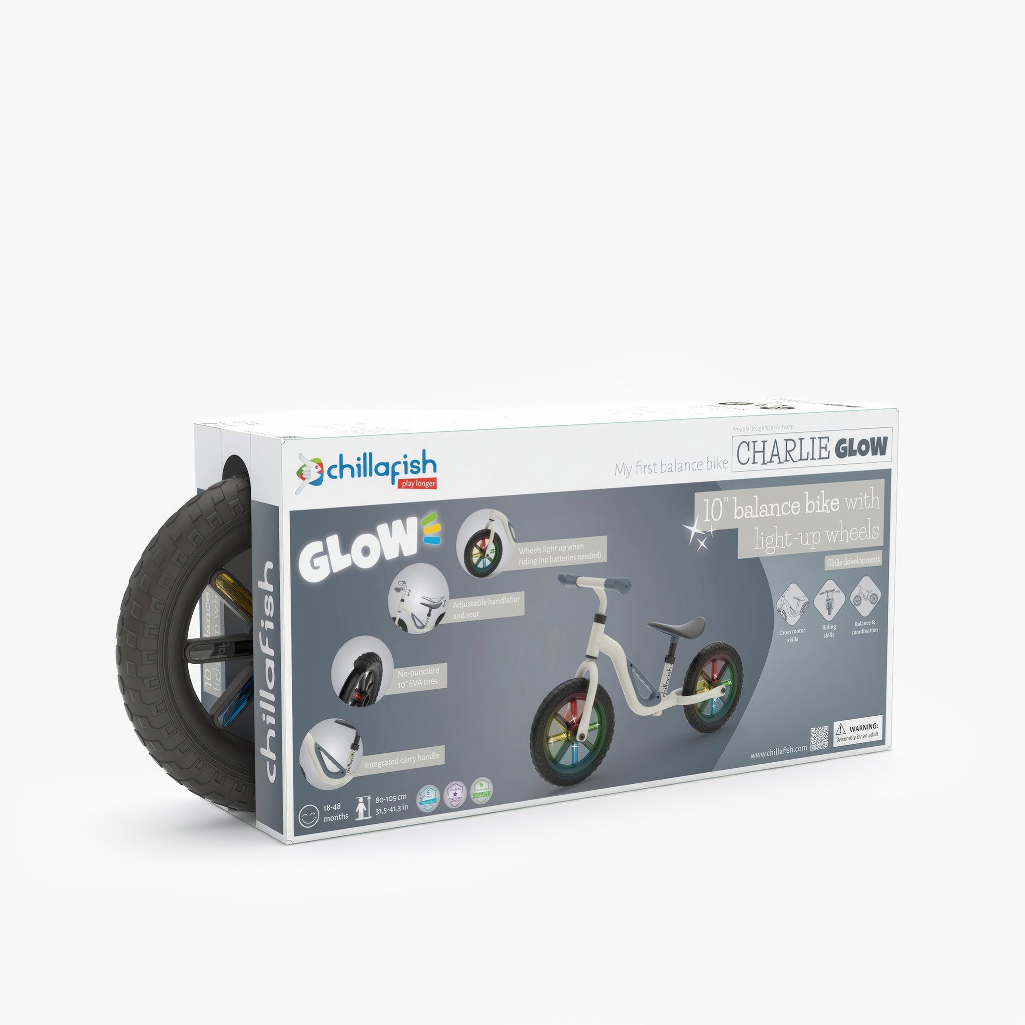 Charlie Glow Denge Bisikleti | Işıklı (10 inç) | Bej