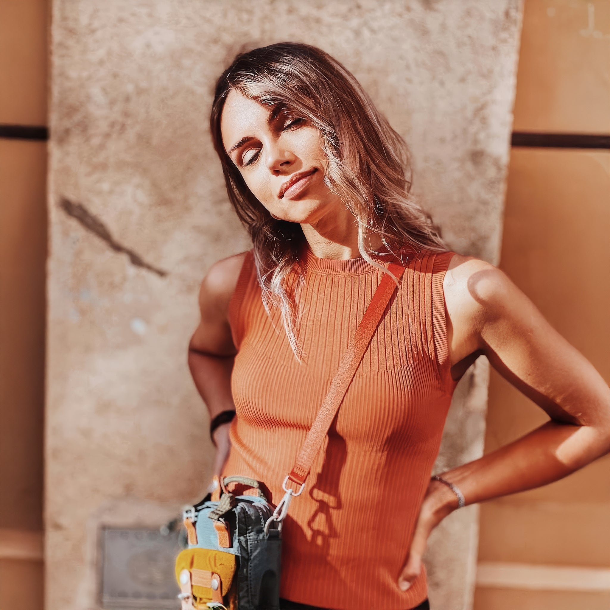 Macaroon Tiny Crossbody | Slate Green x Yellow Mini Çapraz Çanta