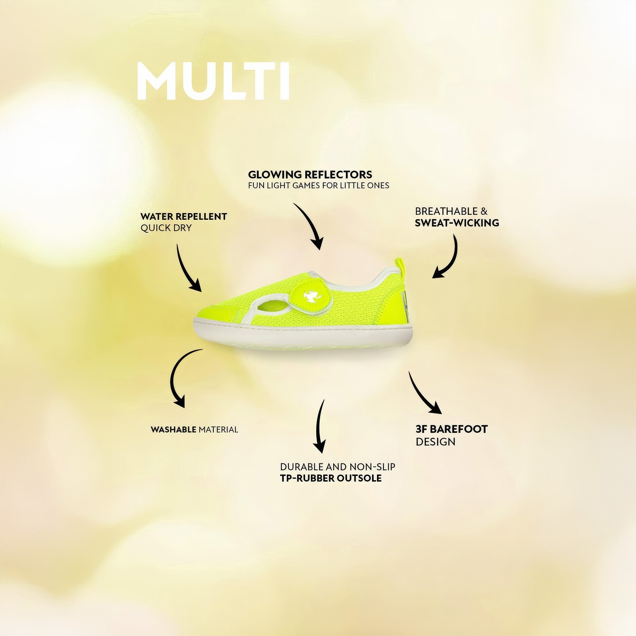 Multi Neon Mix | Sarı | Barefoot Çocuk Ayakkabısı