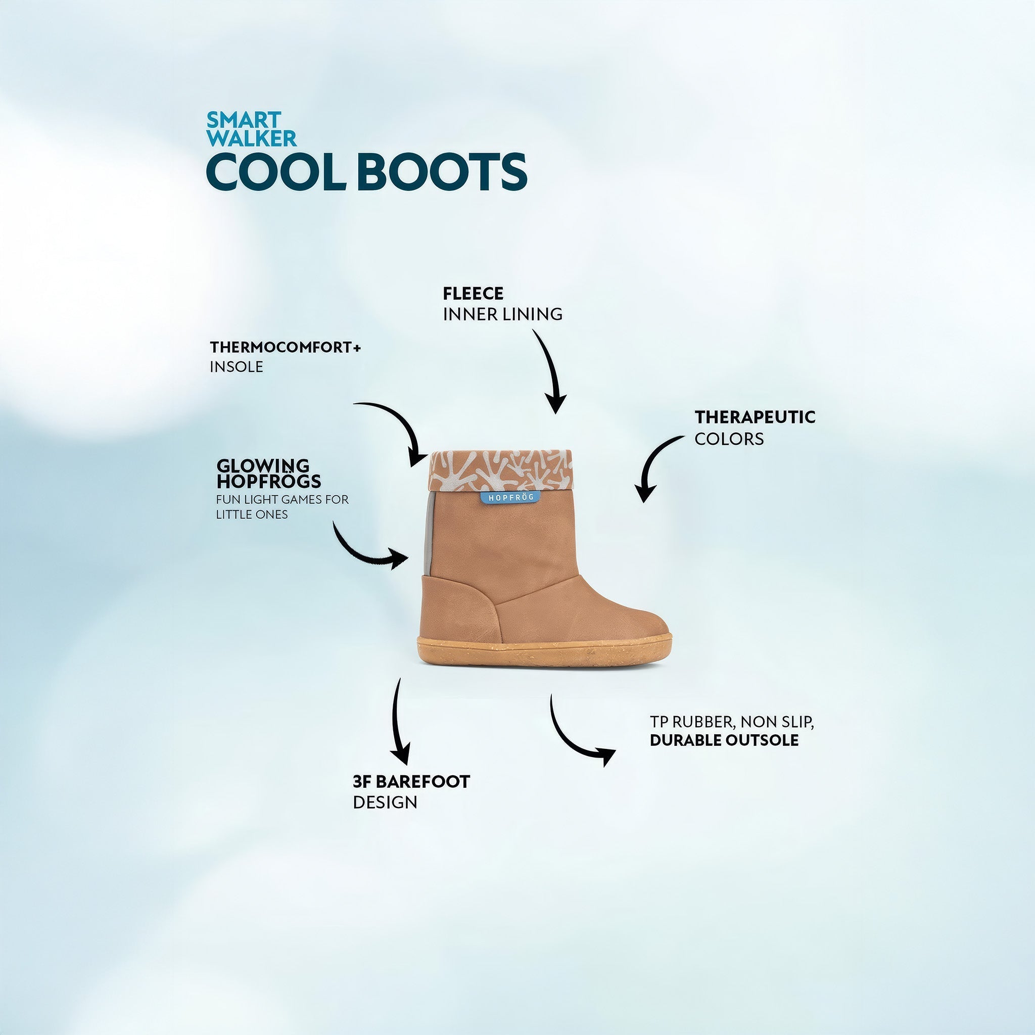 Smart Walker Cool Boots | Kahverengi Meşe | Barefoot Çocuk Botu