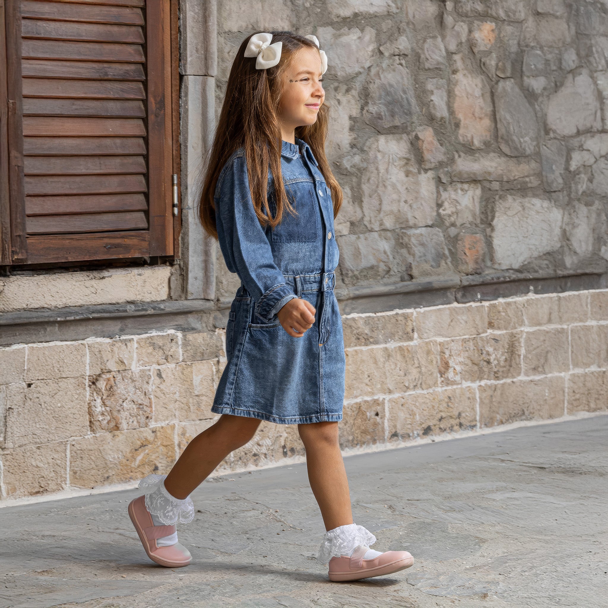 Smart Walker Mary Jane | Havalı Pembe | Barefoot Kız Babet Ayakkabı