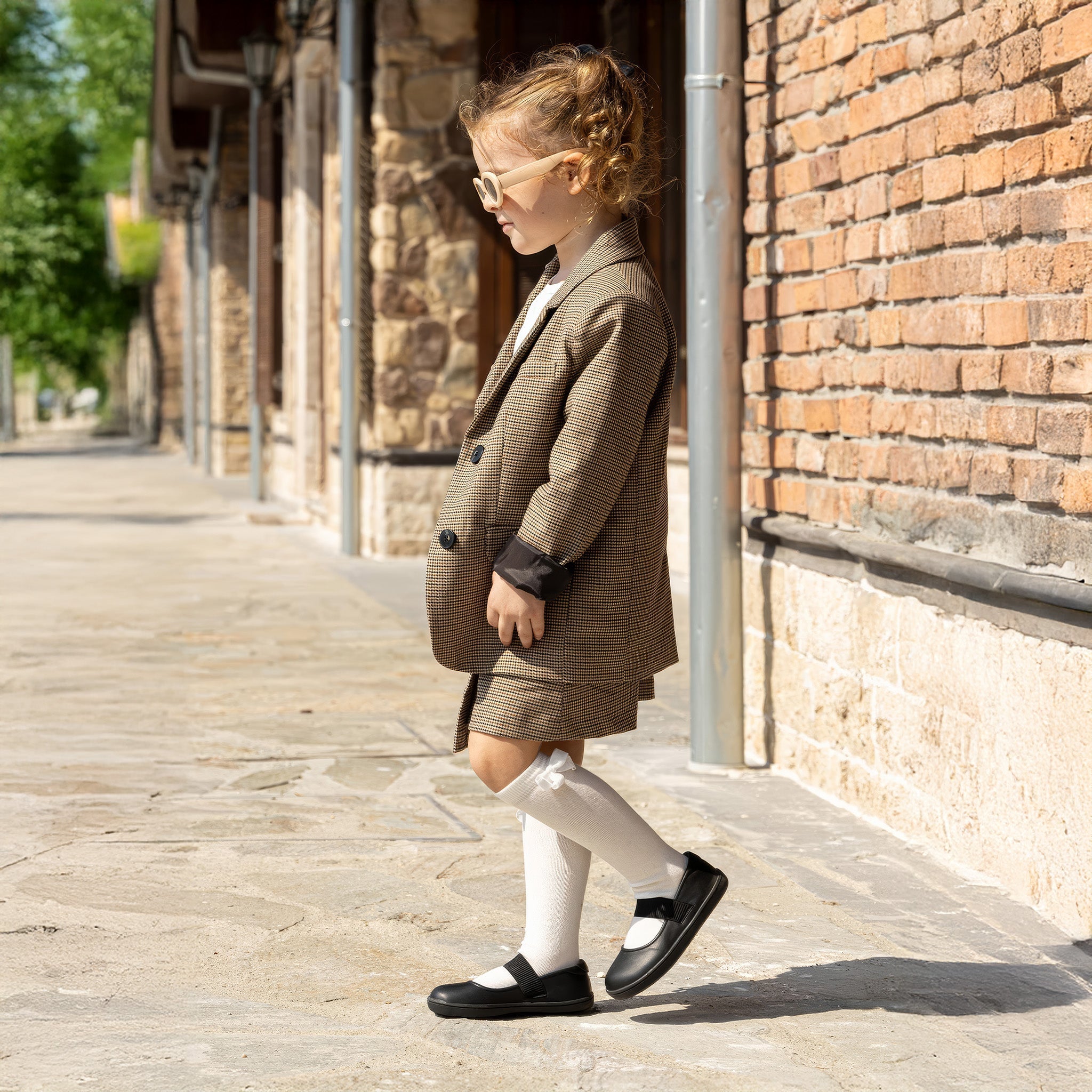 Smart Walker Mary Jane | Havalı Siyah | Barefoot Kız Babet Ayakkabı