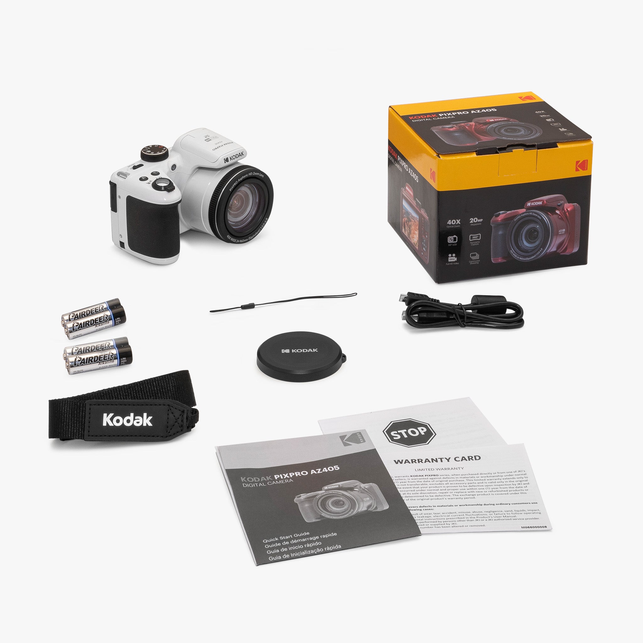 Astro Zoom AZ405 | 40x Yakınlaştırma Dijital Fotoğraf Makinesi | Beyaz