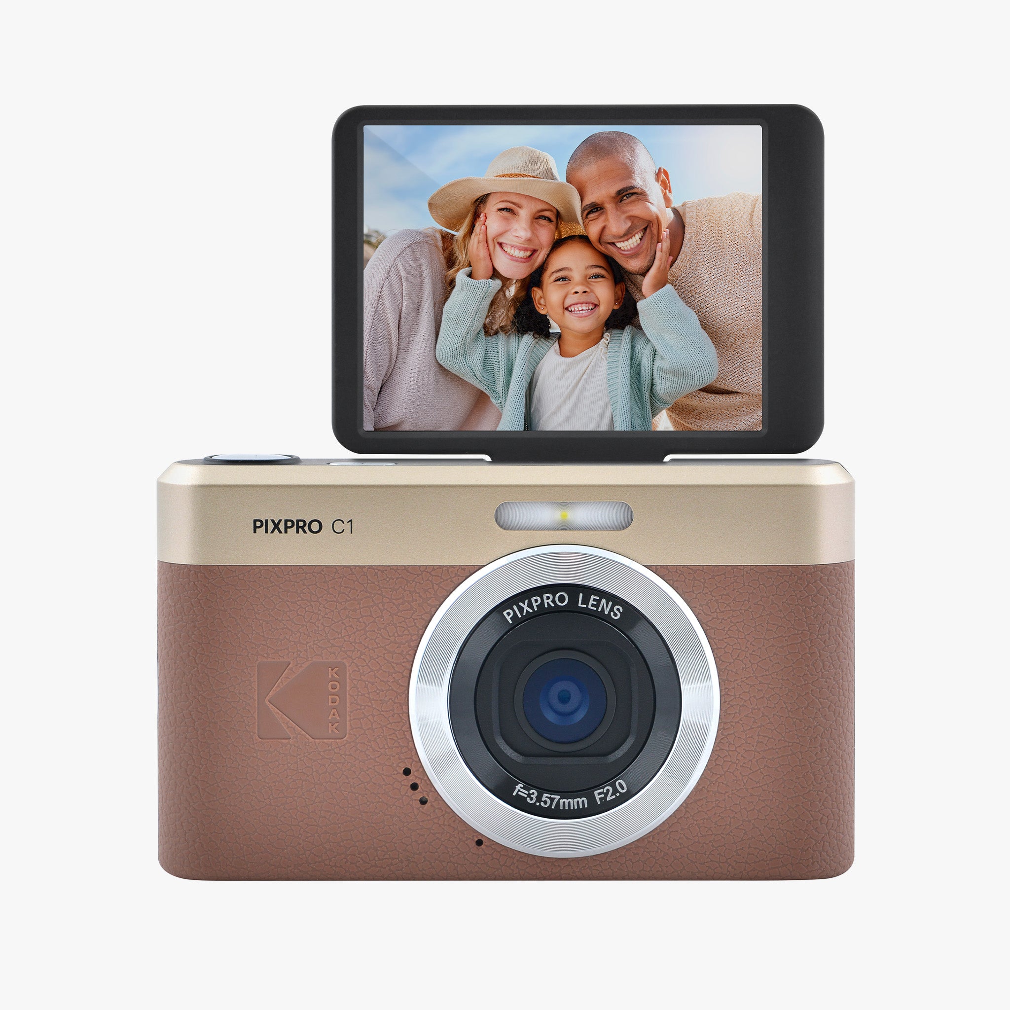 Pixpro Friendly Zoom C1 | 4x Yakınlaştırma Dijital Fotoğraf Makinesi | Kahverengi