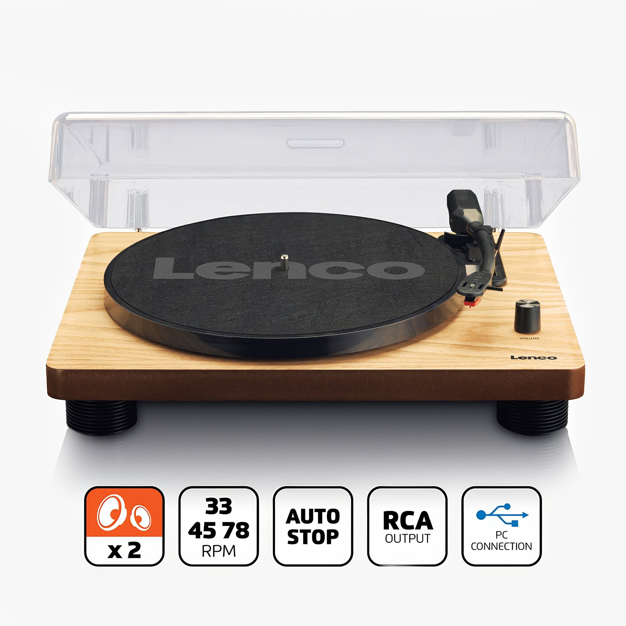 LS-50WD Turntable | Dahili Hoparlörlü USB Ahşap Pikap