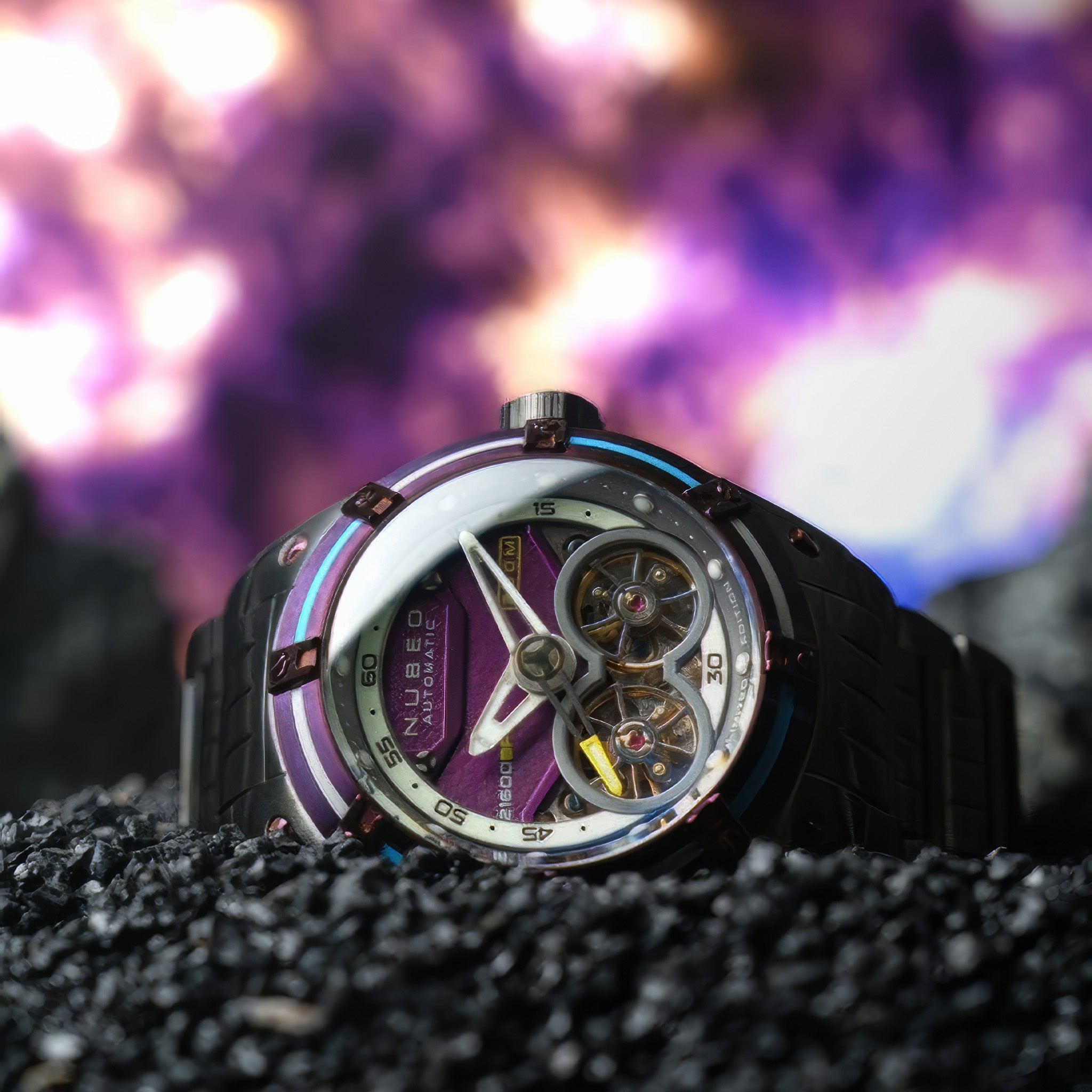 Nubeo Galileo Automatic Limited Edition Kol Saati | Purple Black
