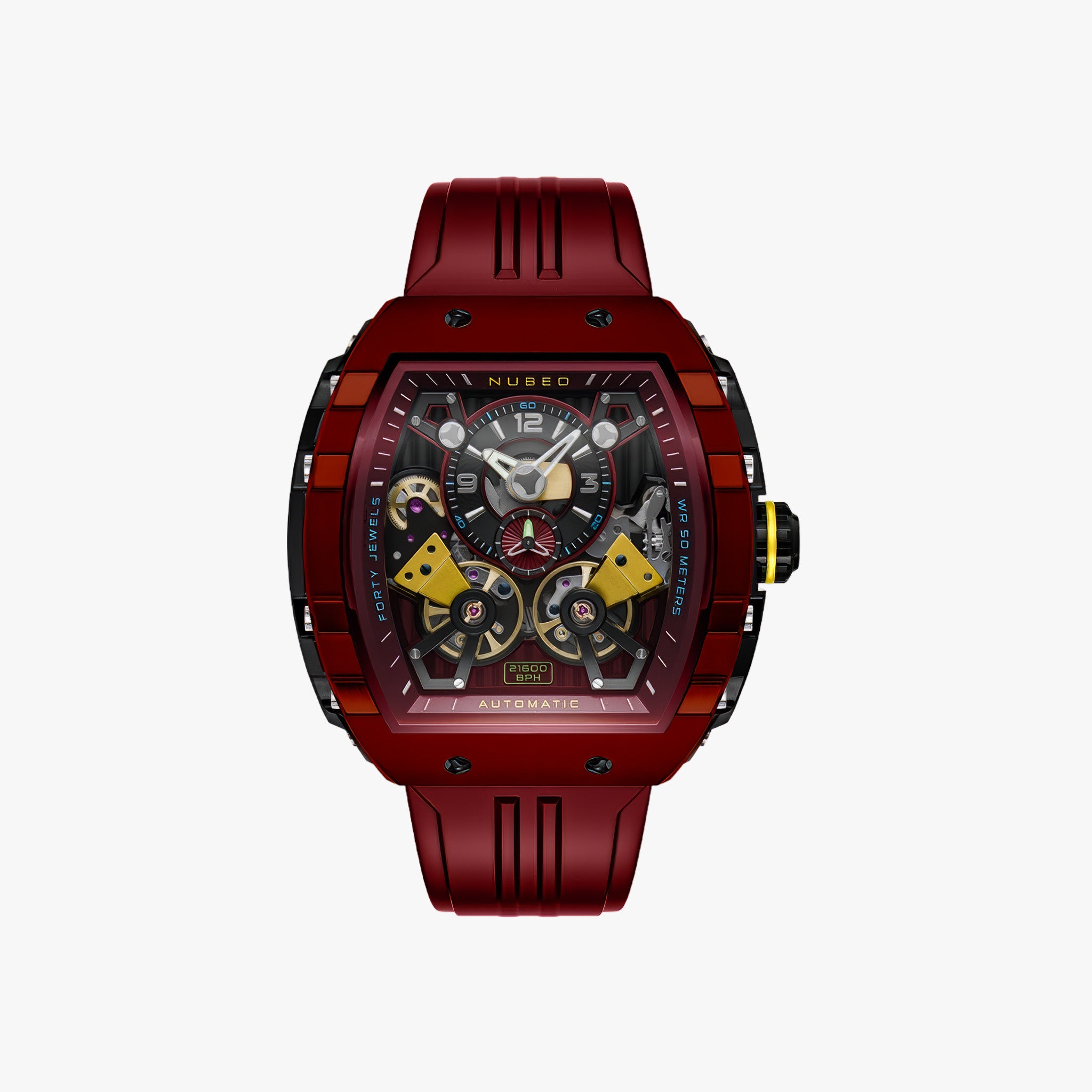 Magellan Double Barrel Automatic Kol Saati | Firebrick Red