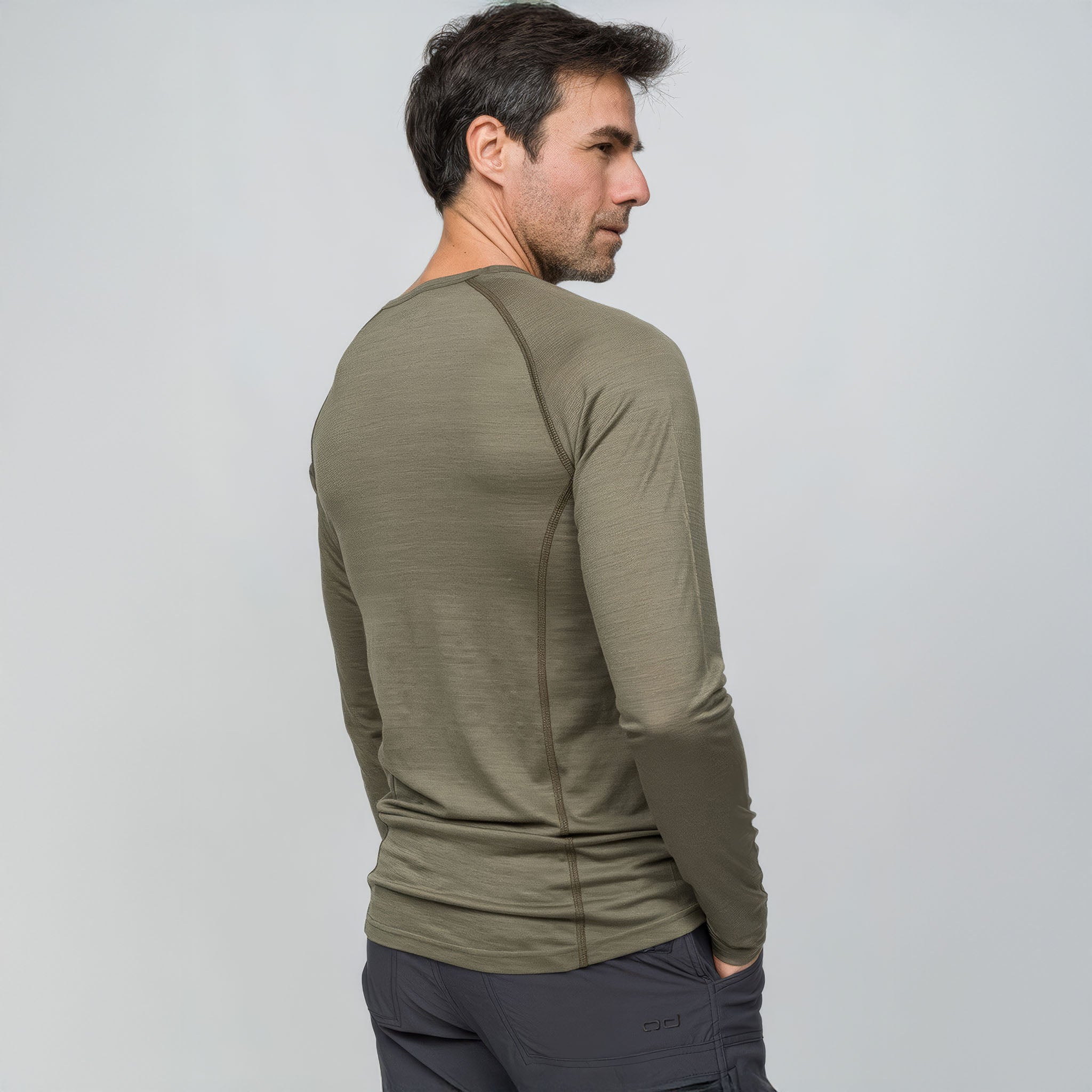 All-Season Merino Uzun Kollu T-Shirt 135 gr | Haki