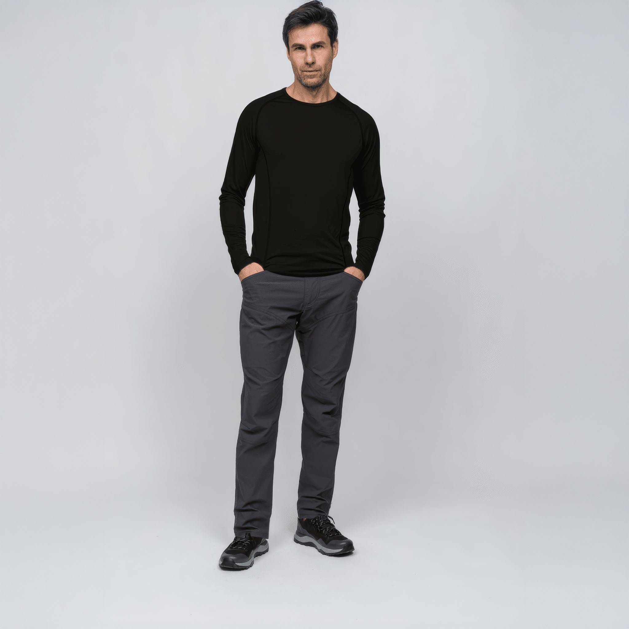 All-Season Merino Uzun Kollu T-Shirt 135 gr | Siyah