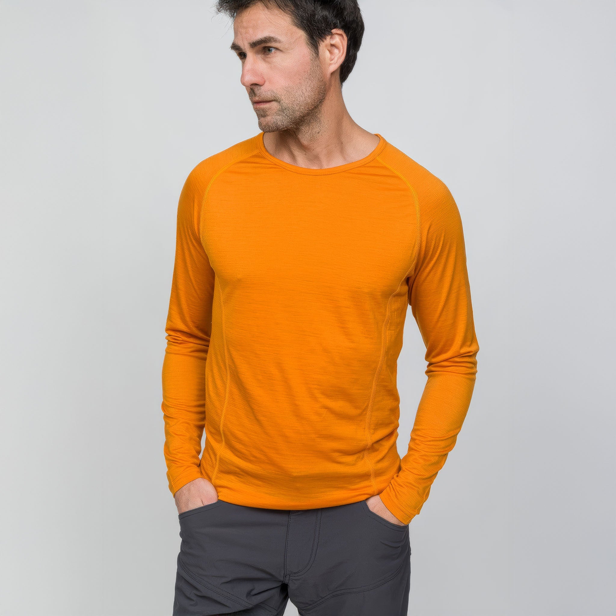 All-Season Merino Uzun Kollu T-Shirt 135 gr | Turuncu
