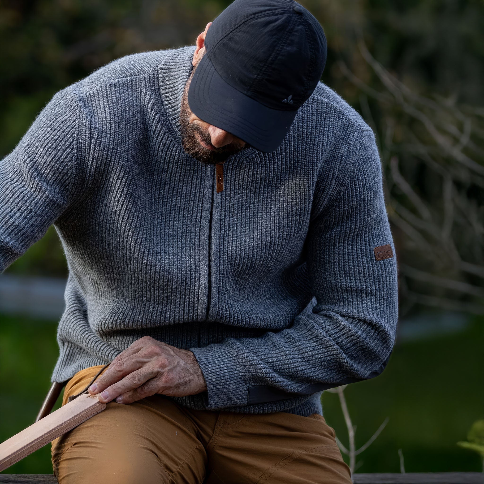 Crafter %100 Yün Hırka Kol Destekli | Gri