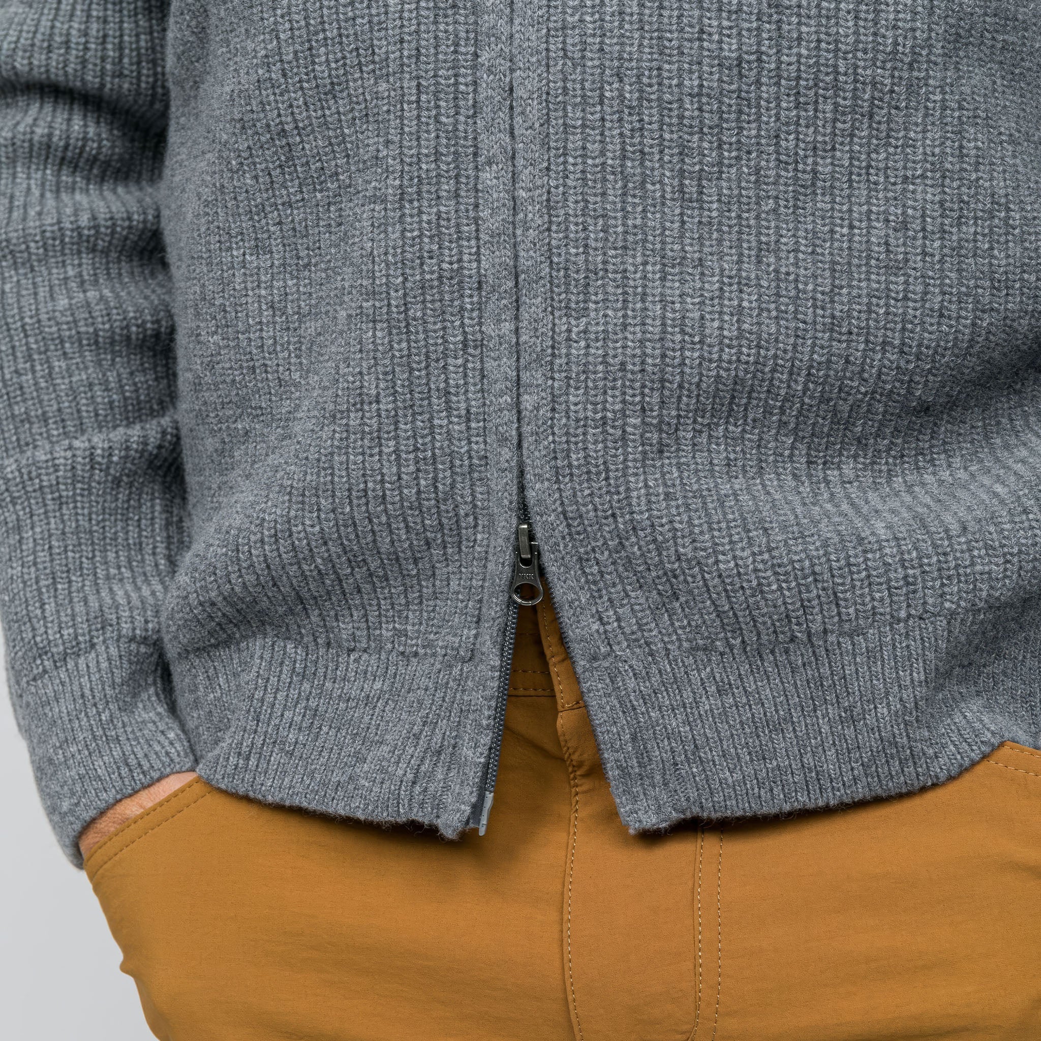 Crafter %100 Yün Hırka Kol Destekli | Gri