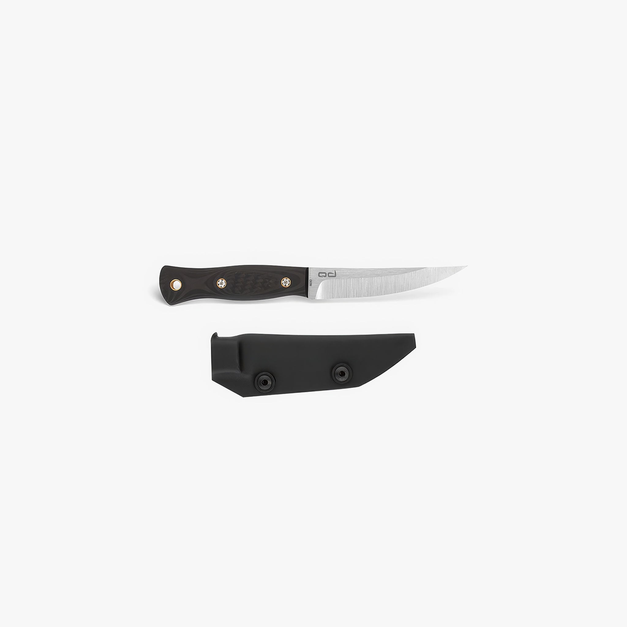 FleshEdge Bıçak N690 Çelik CarbonFiber Mikarta | KYDEX® Kılıfı Suya Dayanıklı | Carbon Fiber Siyah