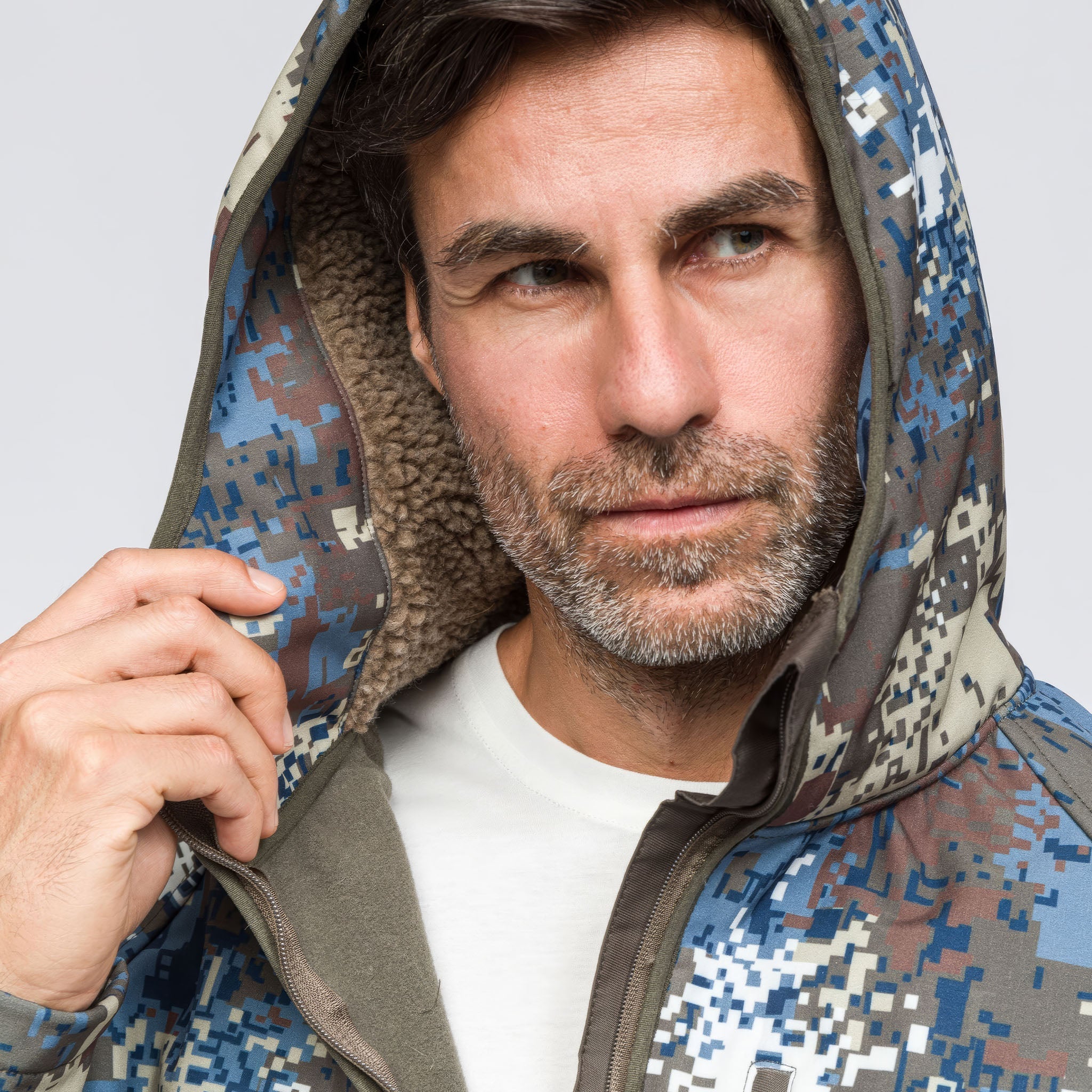 SoftShell Rüzgar ve Suya Dayanıklı Mont | Camo Mavi
