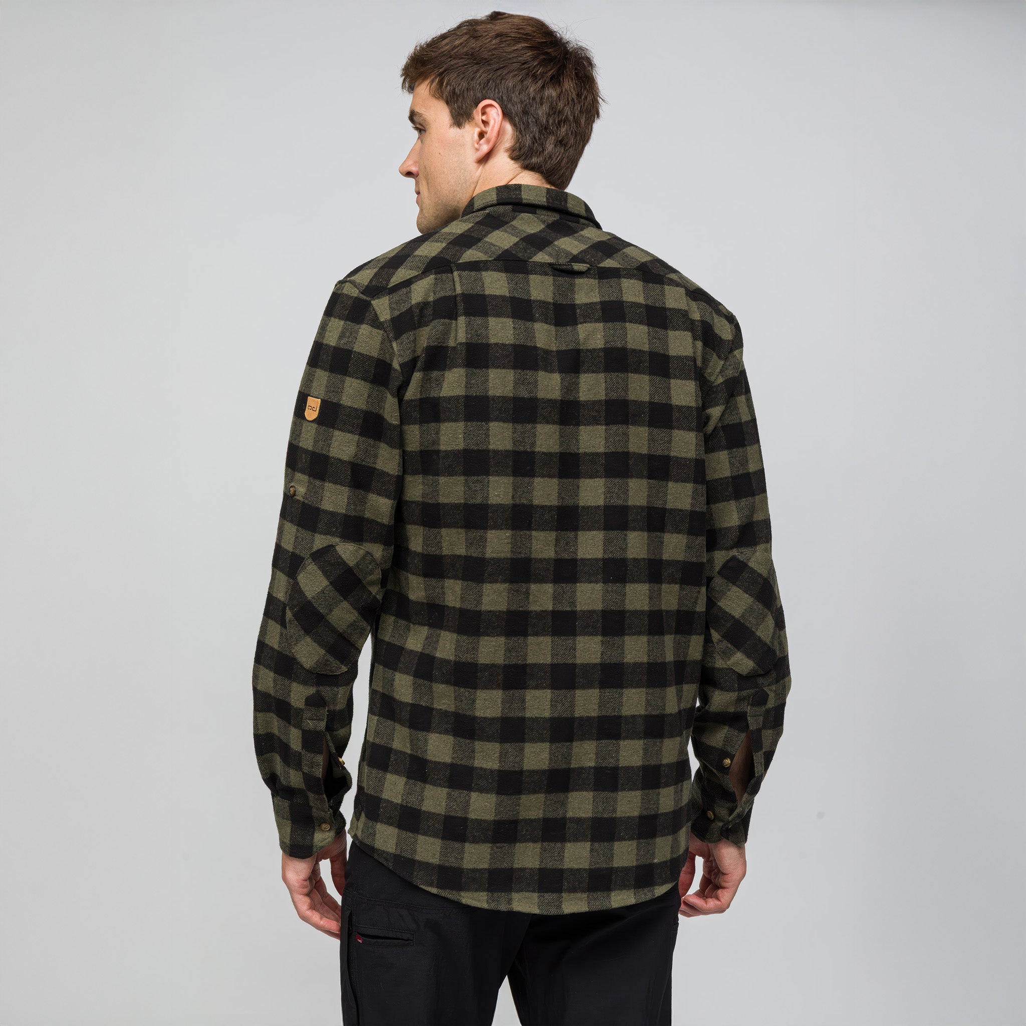 Crafter Oduncu Gömleği Yumuşak Tuşe | Haki Siyah Ekose