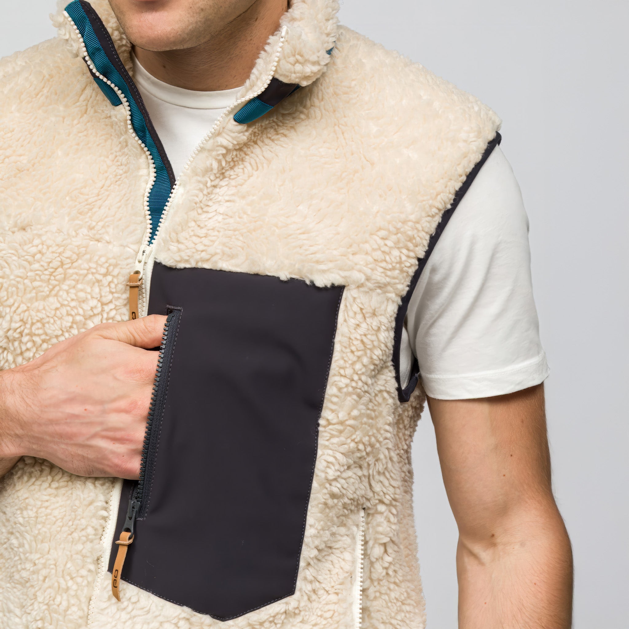 Sherpa Yün Yelek Lambswool | Krem Rengi