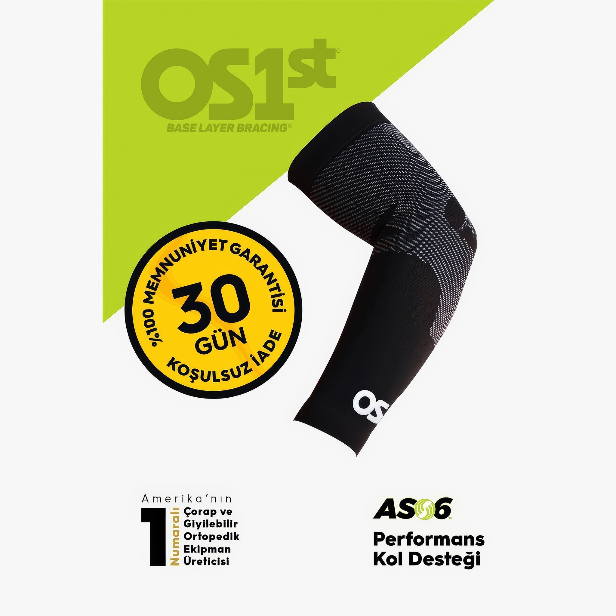 AS6 Performans Kol Desteği | Siyah