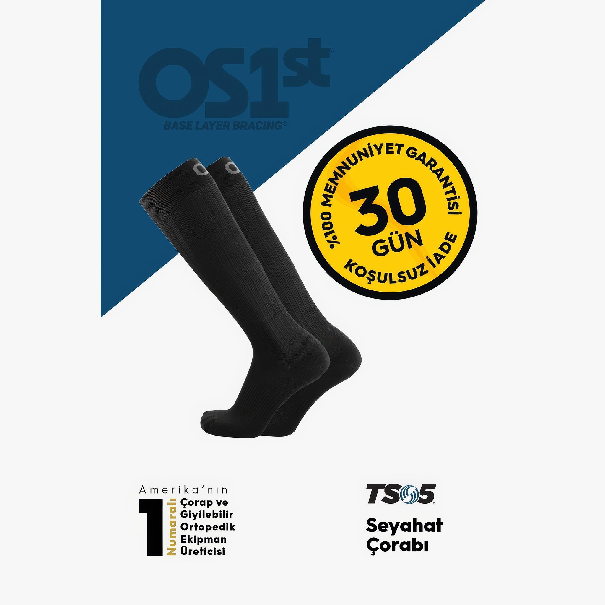 TS5 Seyahat Çorabı | Siyah