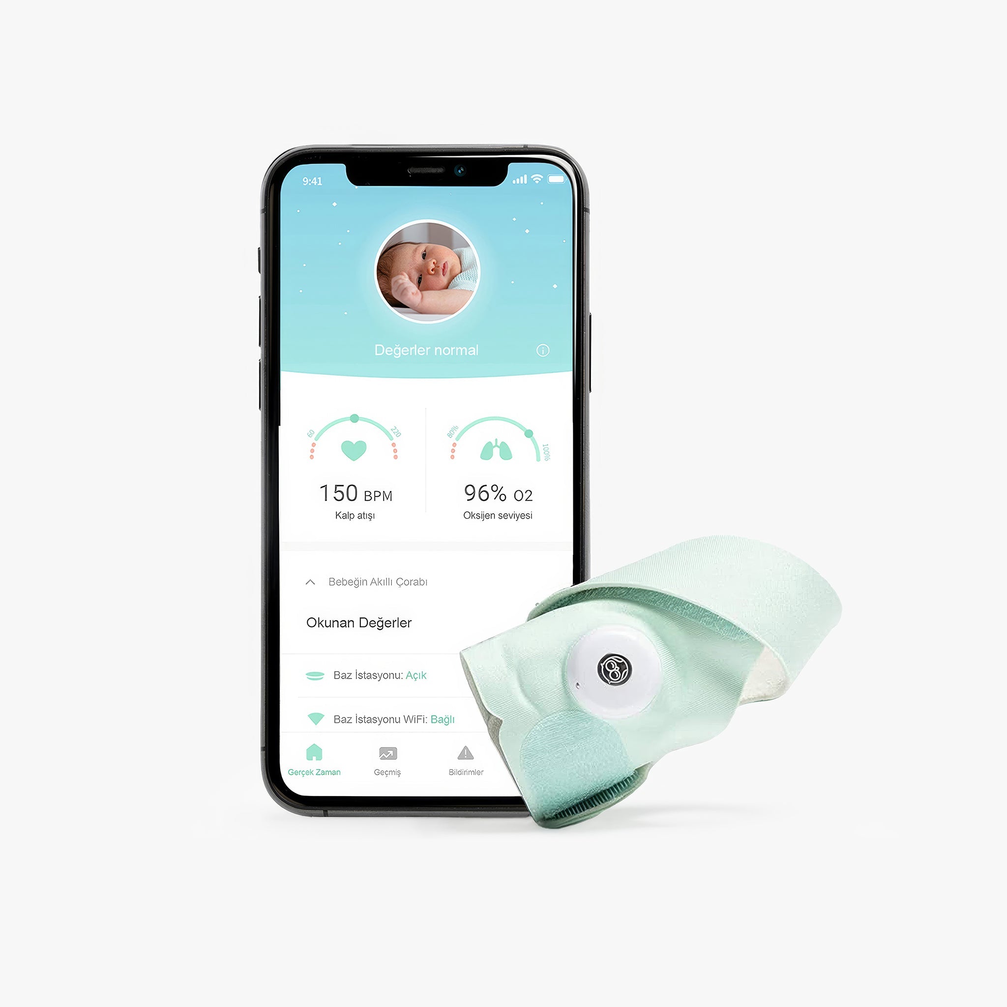 Smart Sock 3 | Akıllı Çorap 3 | 0-18 ay | Nane Yeşili