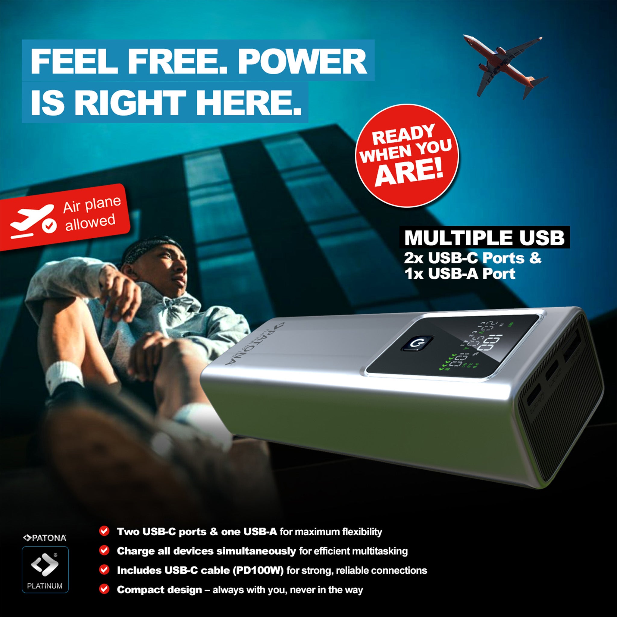 Platinum Powerbank | 100W 20000mAh | Taşınabilir Şarj Cihazı