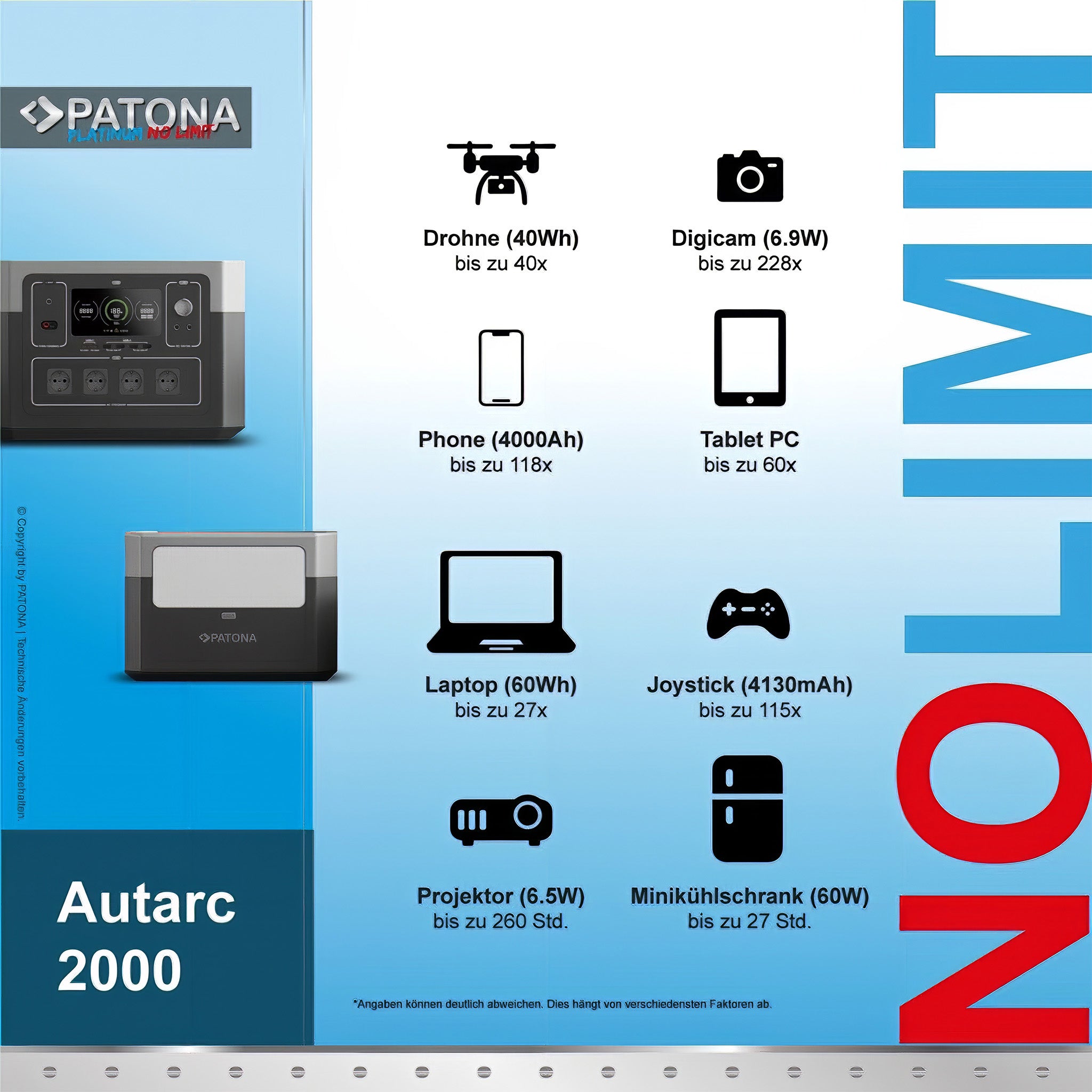Platinum Powerstation Autarc 2000 | 1920Wh Taşınabilir Güç Kaynağı