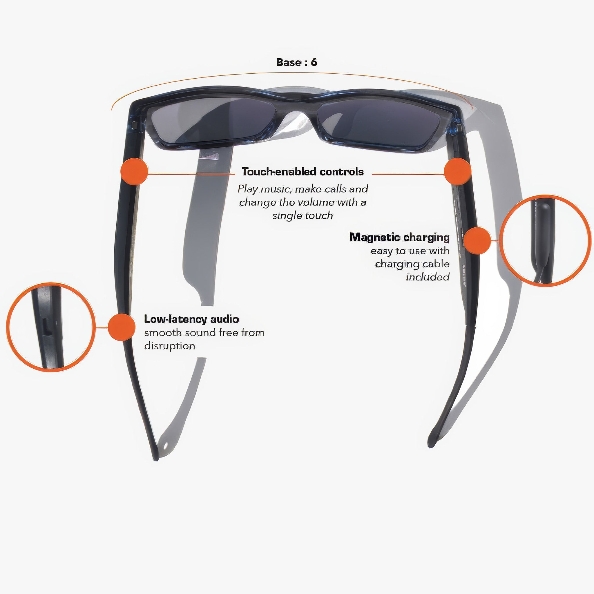 Sonic 3 Polarize Bluetooth Audio Güneş Gözlüğü | Black | Graphite