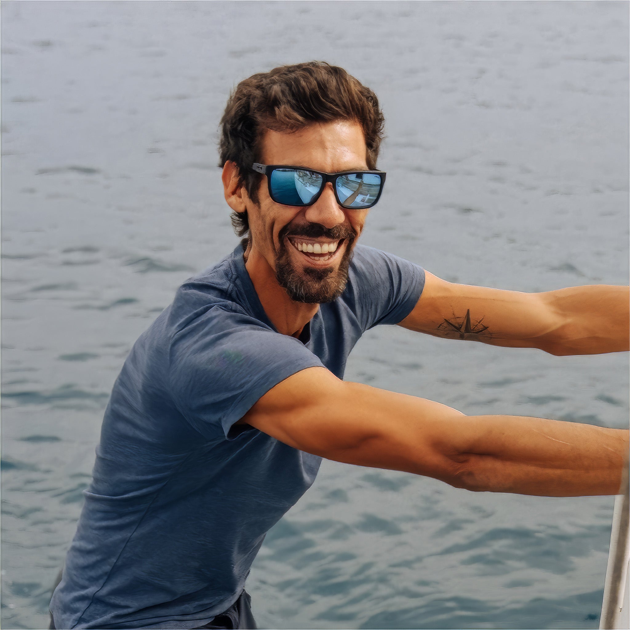 Winston Polarize Güneş Gözlüğü | Matte Black | Blue Water