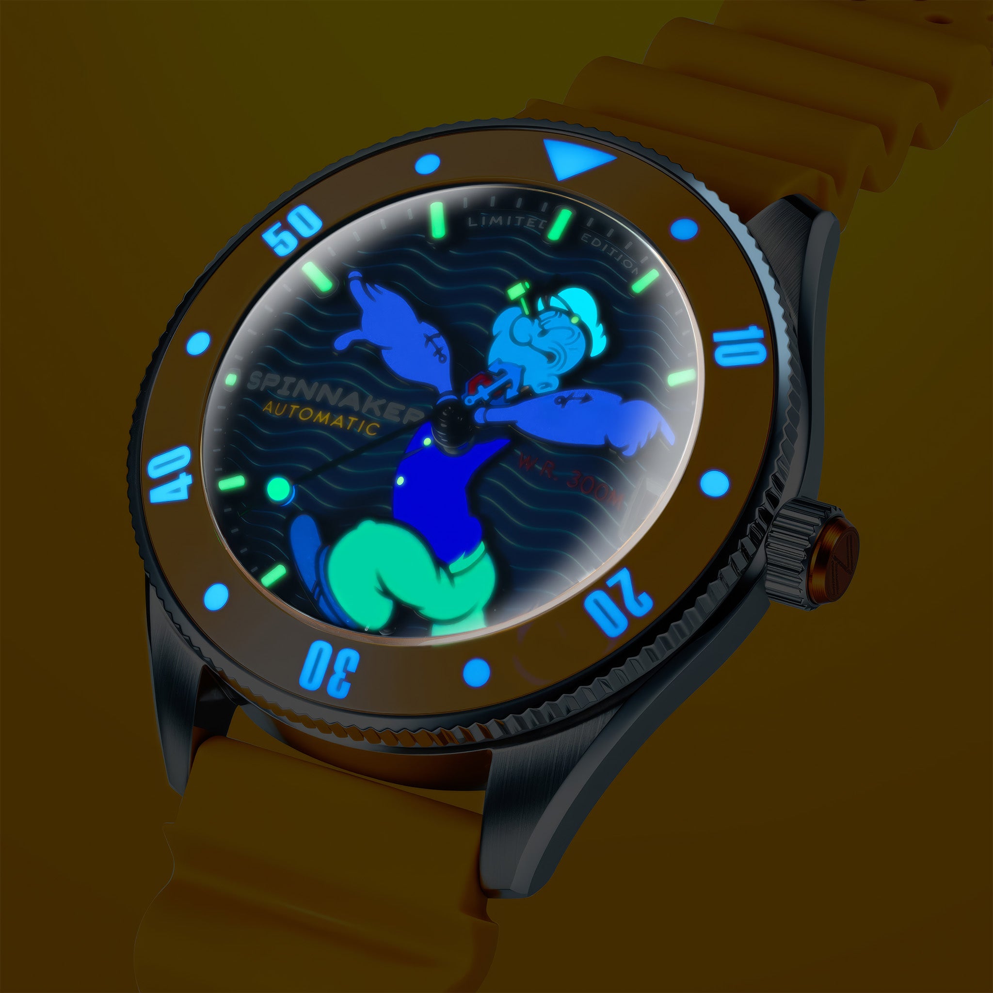 Challenger Automatic Popeye Anchor Arms Limited Edition | 42 mm | Corncob Yellow