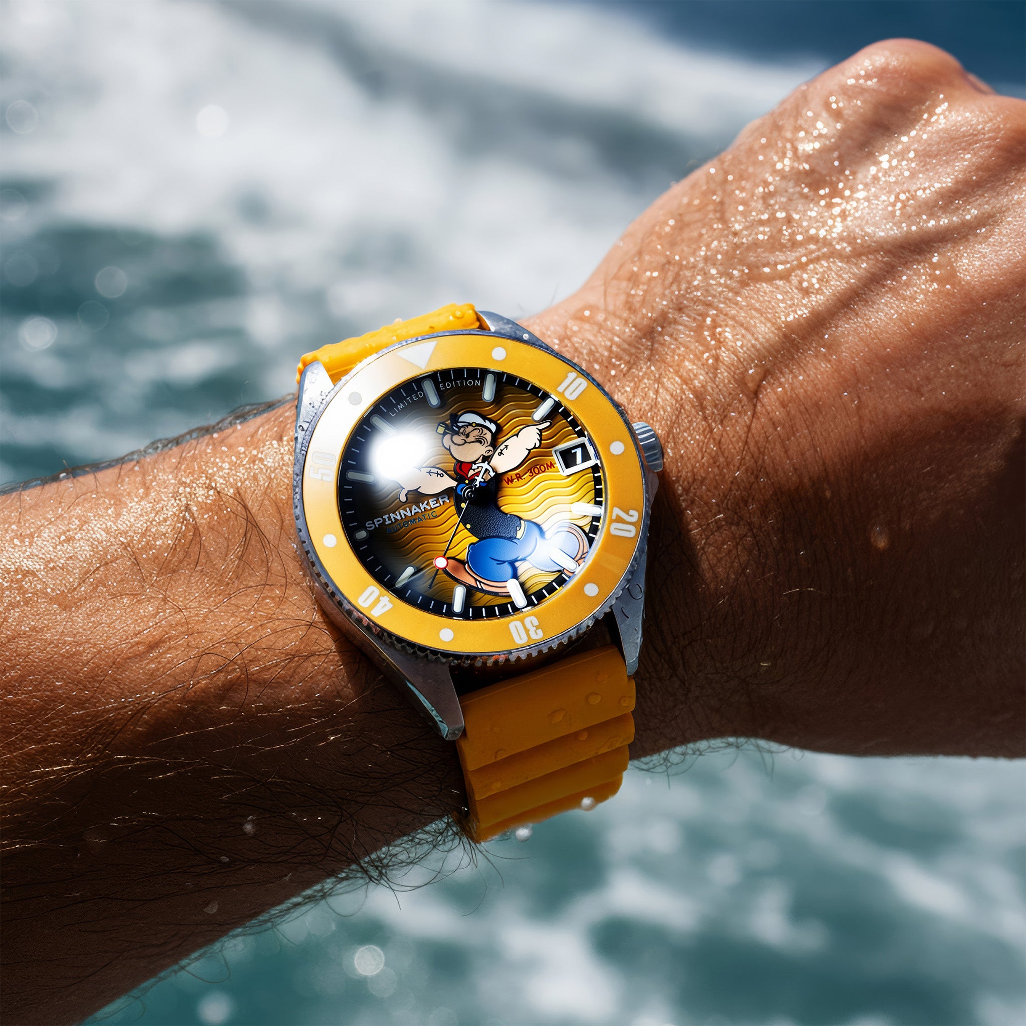 Challenger Automatic Popeye Anchor Arms Limited Edition | 42 mm | Corncob Yellow