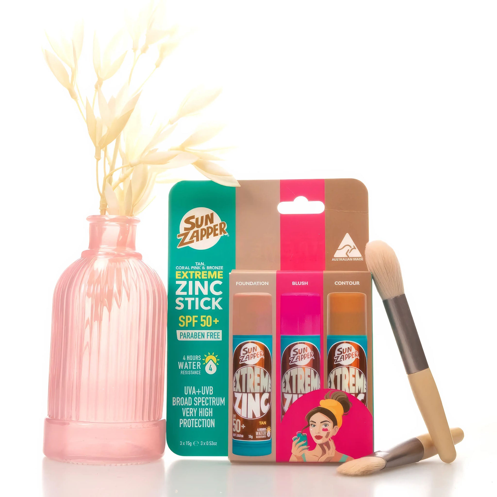 Extreme Zinc Stick BEAUTY Triple Pack | 45g | Tan Pink Bronze