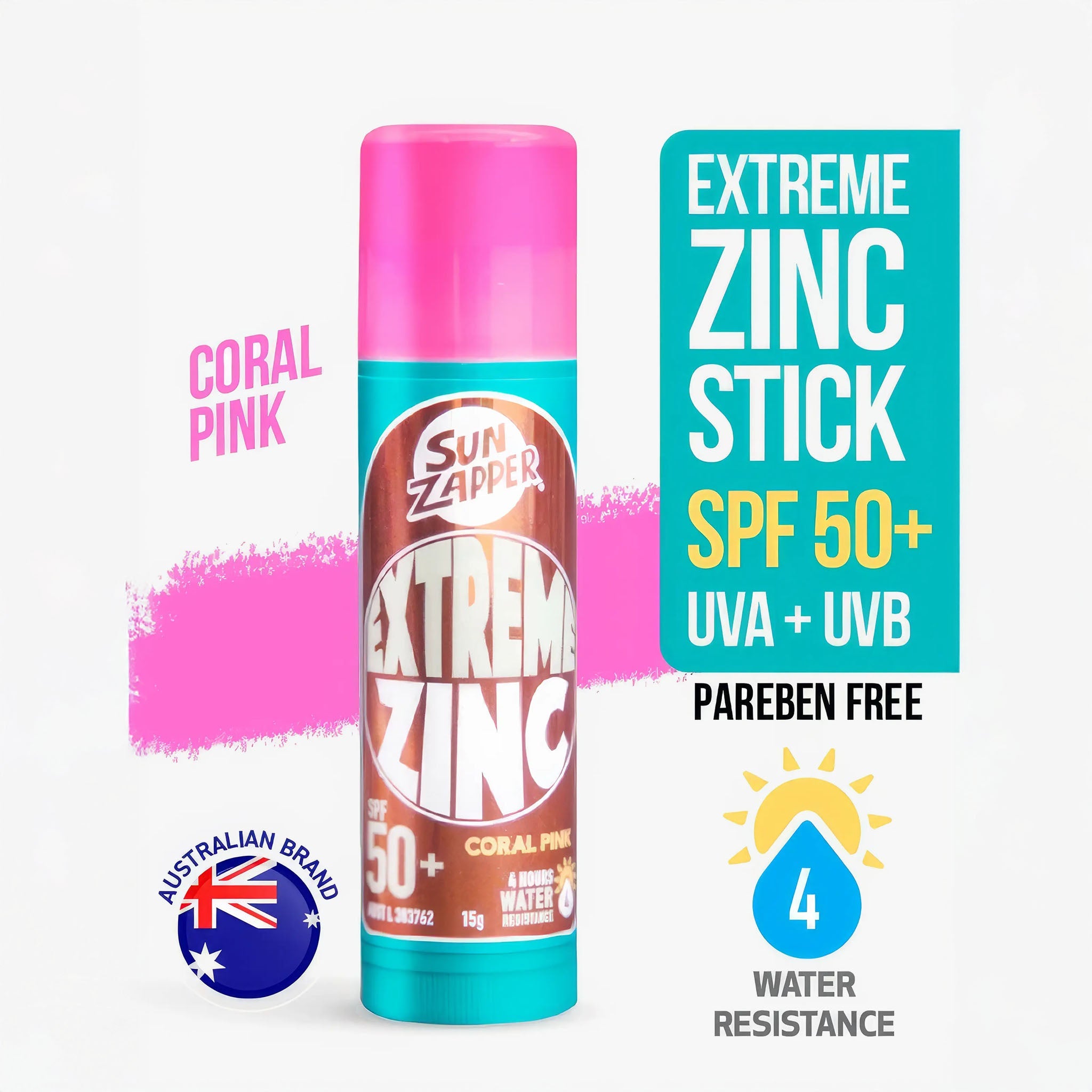 Extreme Zinc Stick SPF 50+ | 15g | Coral Pink