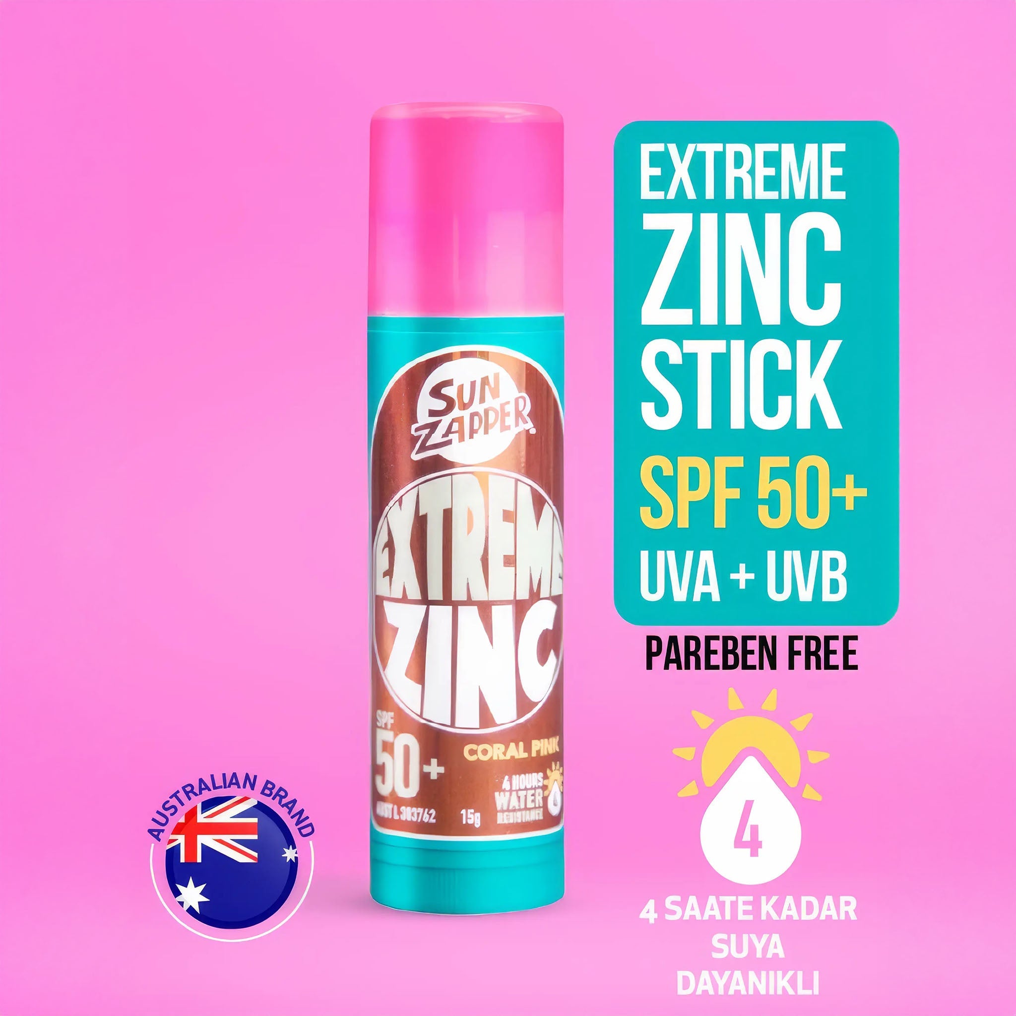 Extreme Zinc Stick SPF 50+ | 15g | Coral Pink