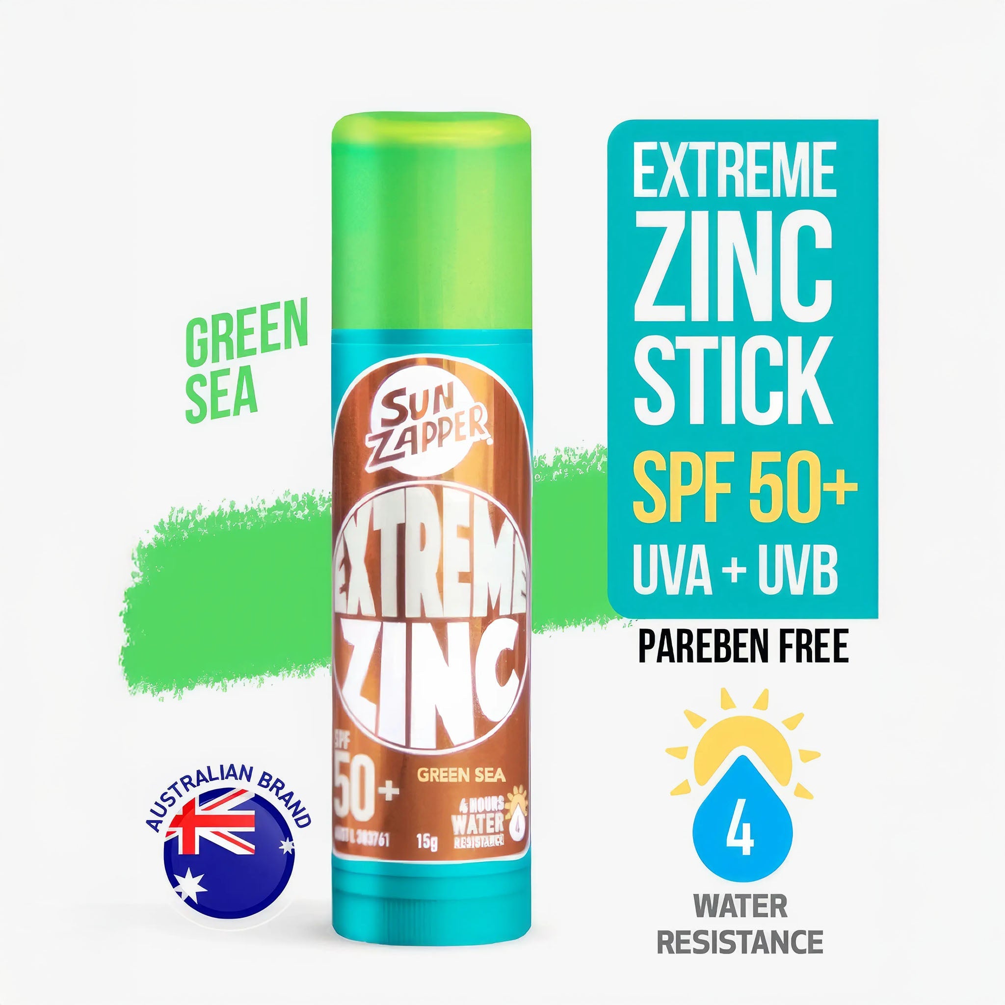 Extreme Zinc Stick SPF 50+ | 15g | Green Sea