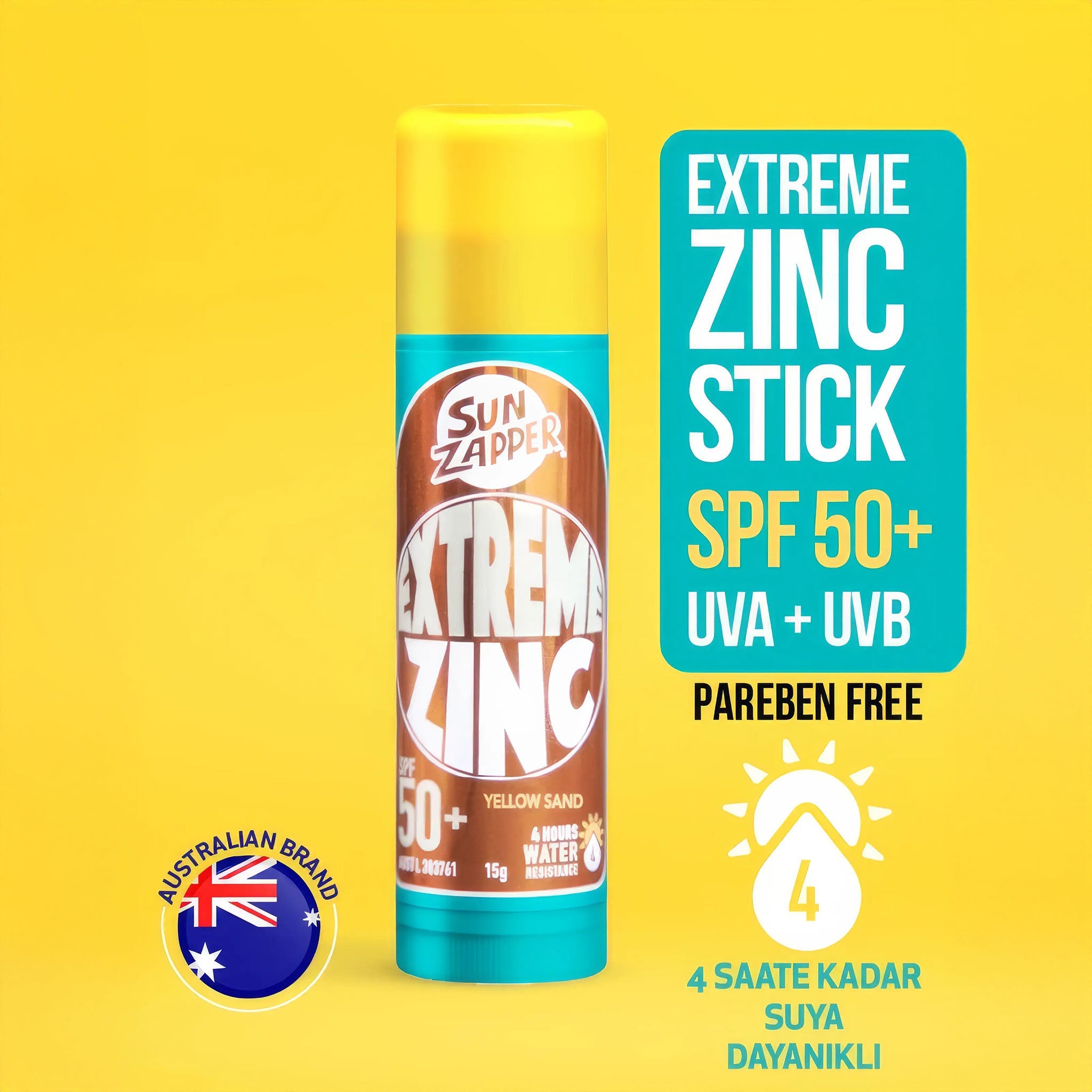 Extreme Zinc Stick SPF 50+ | 15g | Yellow Sand