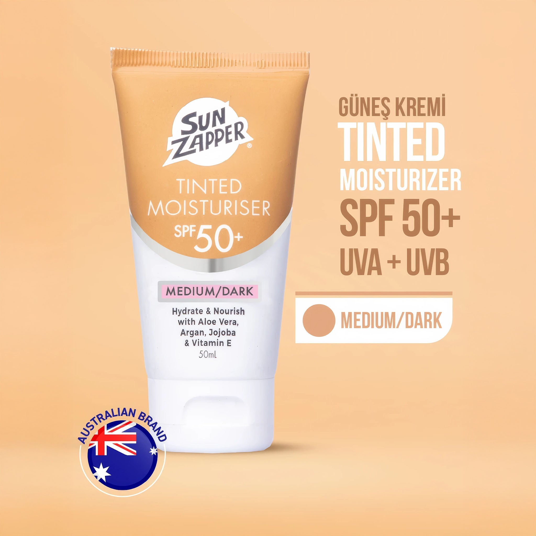 Tinted Moisturiser SPF 50+ | 50ml | Medium/Dark