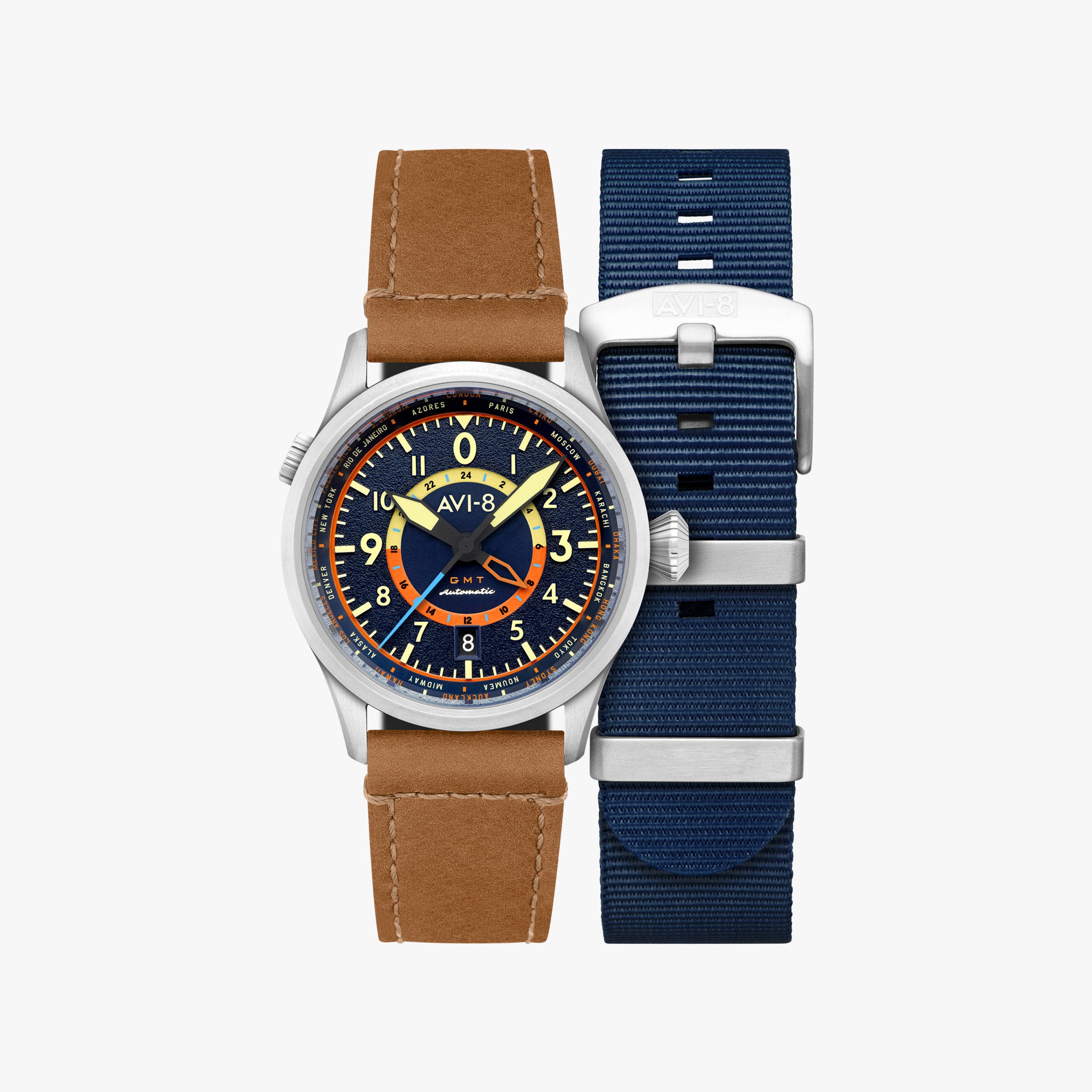 Flyboy Wingman Worldtimer GMT Automatic | 41 mm | Atlantic Blue