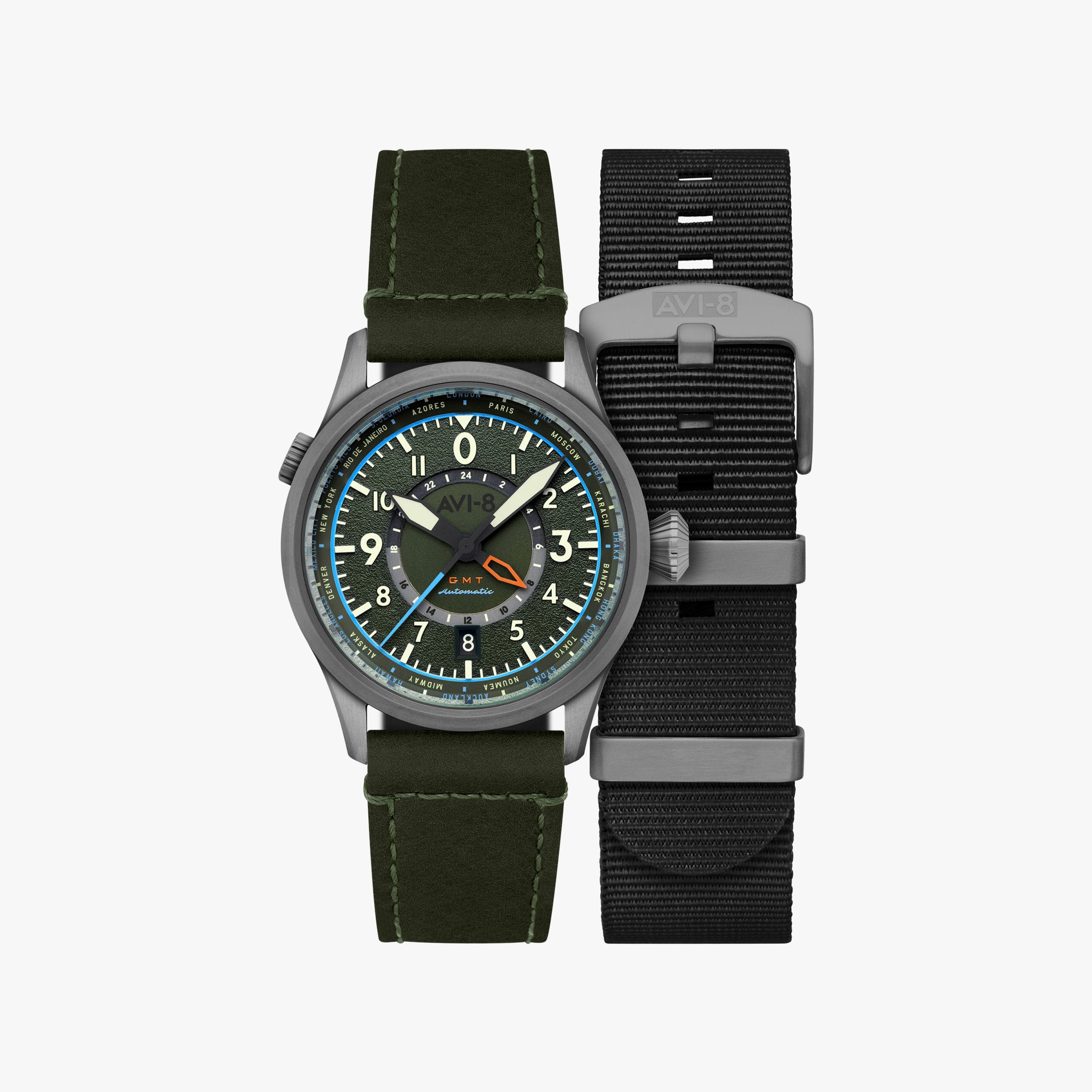 Flyboy Wingman Worldtimer GMT Automatic | 41 mm | Jungle Green