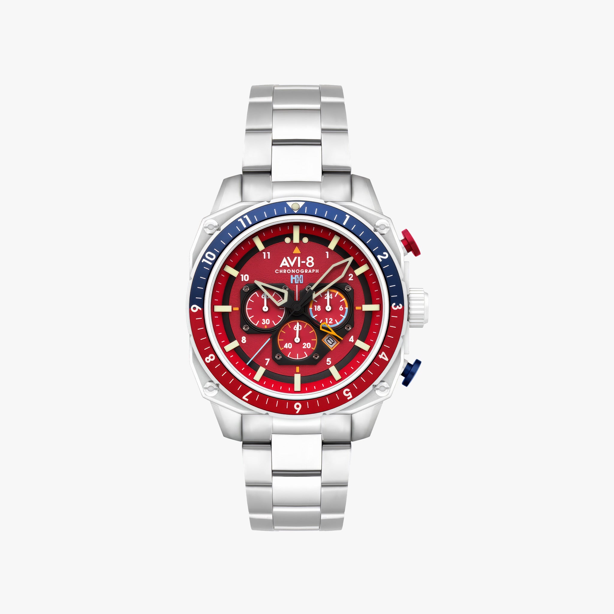 Hawker Hunter Atlas Dual Time Chronograph | Crimson Red