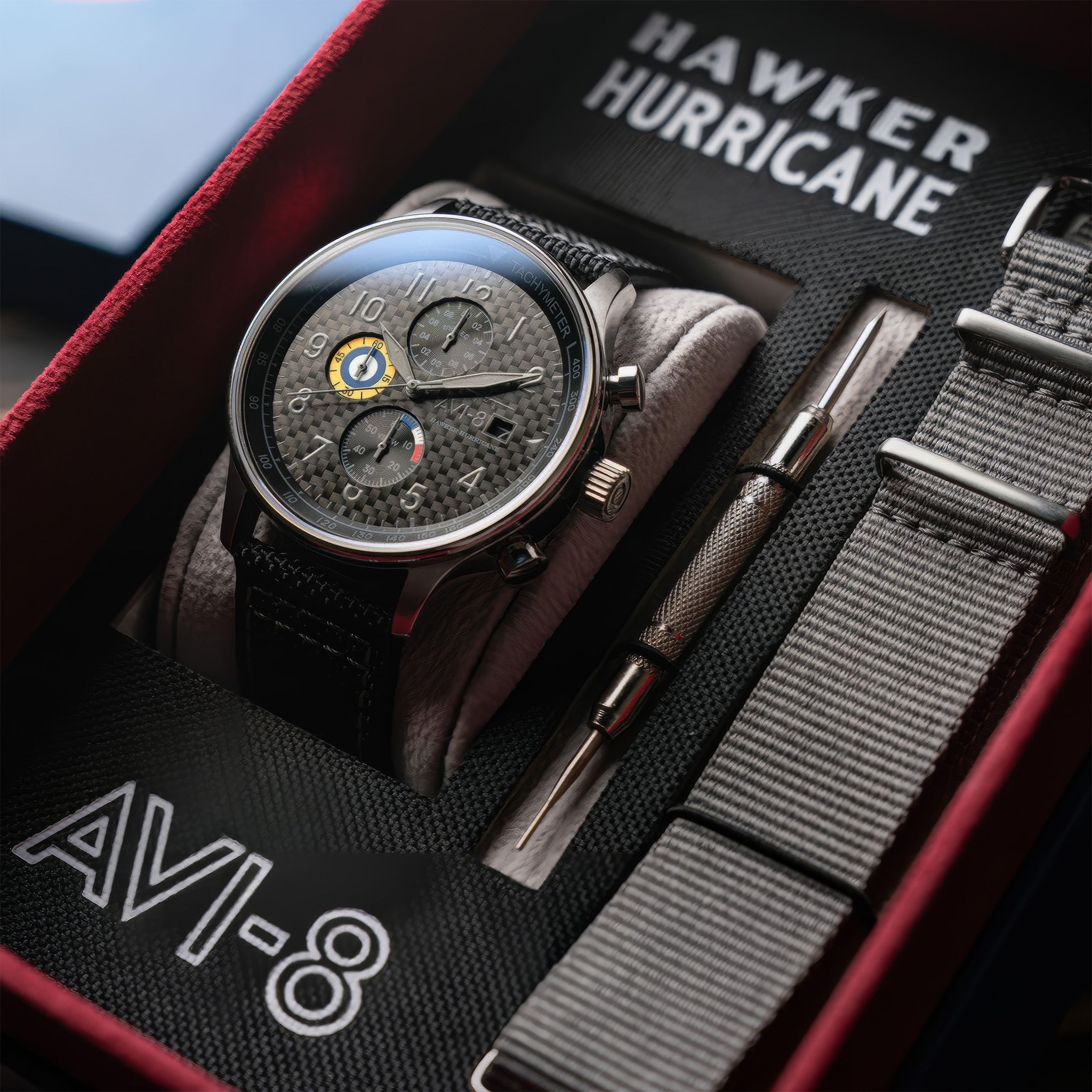 Hawker Hurricane Classic Chronograph | Carbon Fiber Black