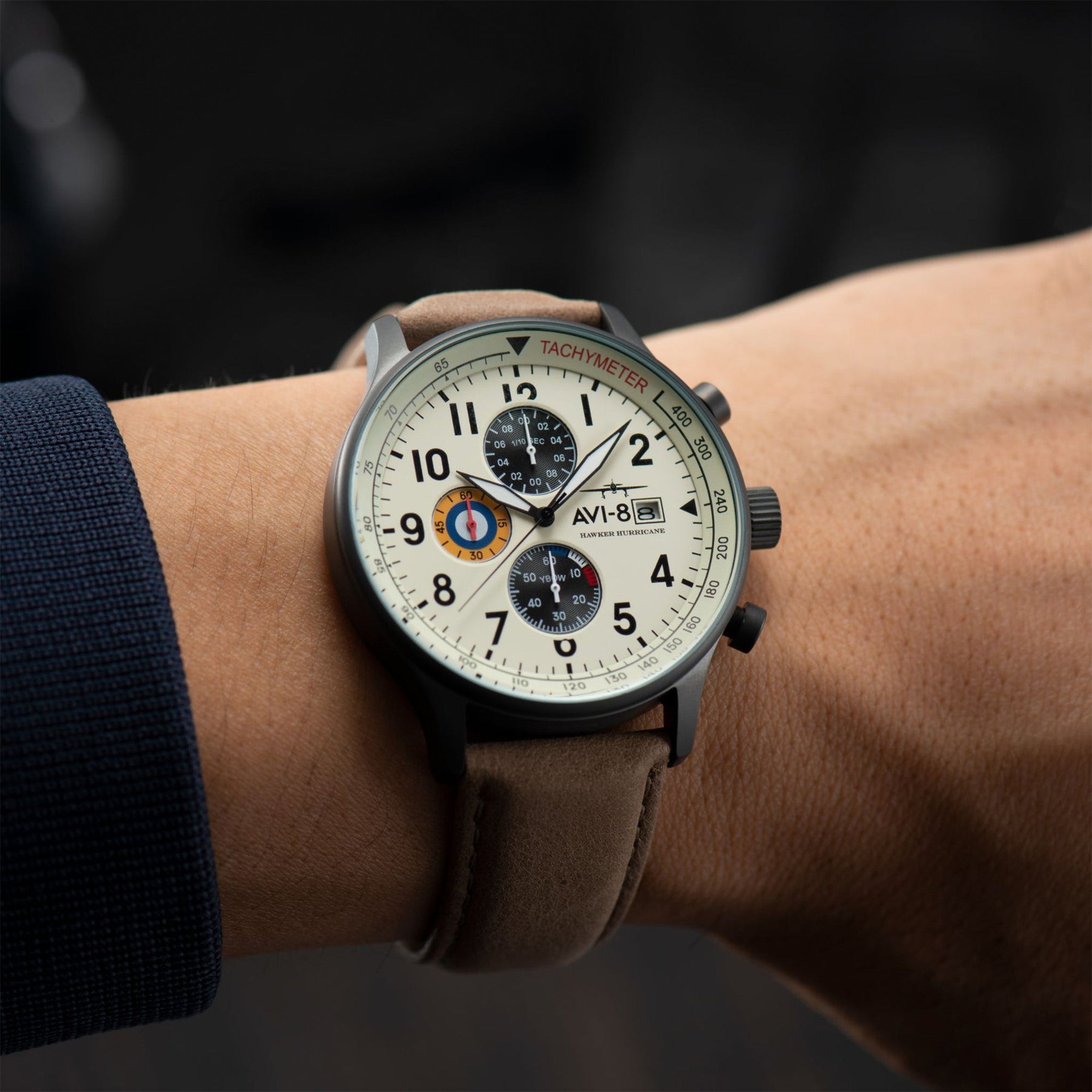 Hawker Hurricane Classic Chronograph | 43.5 mm | Cream Beige